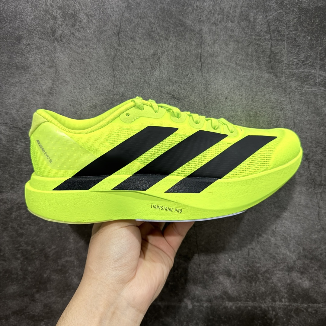 【PK版】AD Adizero Evo SL M 零度系列马拉松轻量竞速运动跑鞋 JP3416 绿黑 原材料 内置碳板 原厂网纱潮流 超临界发泡大底 脚感软弹度与原版非常接近 细节目前市场最接近原版品质 尺码：36 36.5 37.5 38 38.5 39 40 40.5 41 42 42.5 43 44 44.5 45 46-选品中心
