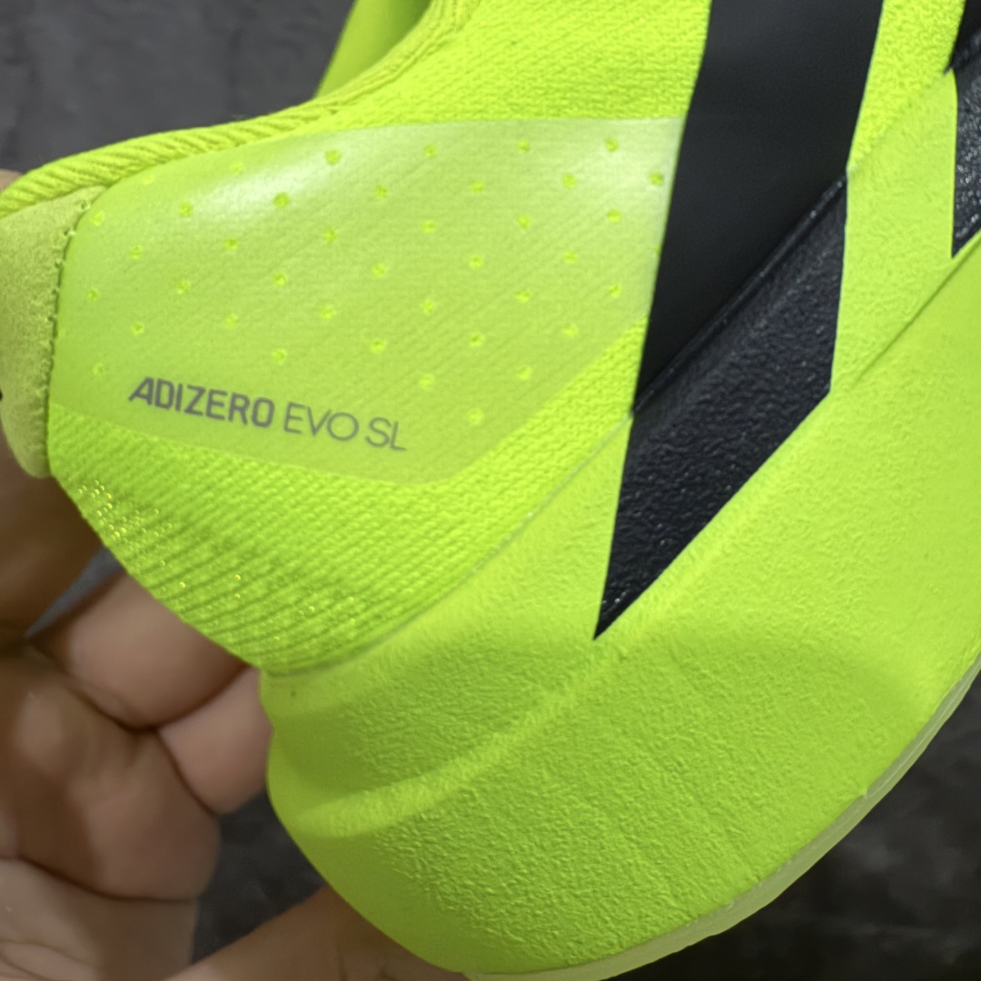 图片[3]-【PK版】AD Adizero Evo SL M 零度系列马拉松轻量竞速运动跑鞋 JP3416 绿黑 原材料 内置碳板 原厂网纱潮流 超临界发泡大底 脚感软弹度与原版非常接近 细节目前市场最接近原版品质 尺码：36 36.5 37.5 38 38.5 39 40 40.5 41 42 42.5 43 44 44.5 45 46-选品中心