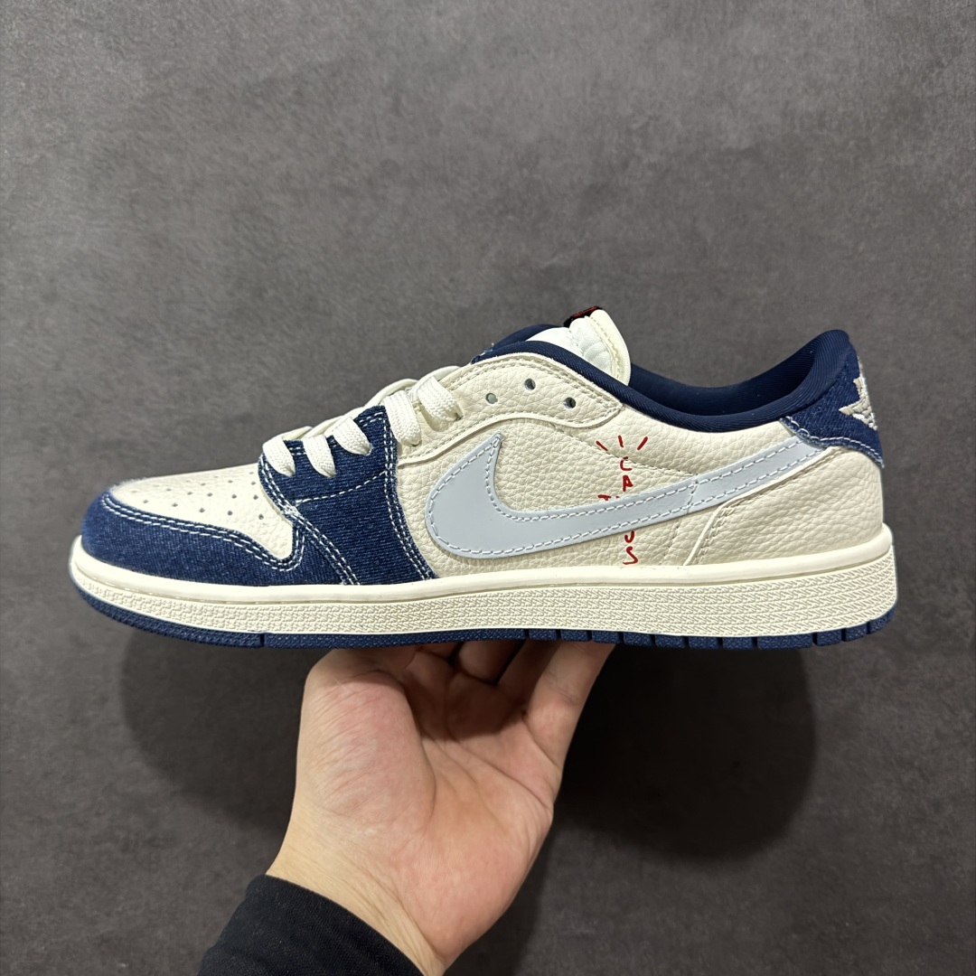 图片[2]-【定制版】Travis Scott x Nike Air Jordan 1 Low x superme Air Jordan 1 Low 反转蓝白小勾倒钩 纯原版本 全鞋采用原装头层皮，用料扎实 精雕细琢 鞋型极致还原 飞翼3D打印改良 深度立体 四线中底拉帮皮料选材 钢印 背胶一应俱全 全新批次 原装原模大底全鞋原厂定制皮料，手感细腻正确折边工艺 完美细节诠释 货号：XB1979 006 尺码：36 36.5 37.5 38 38.5 39 40 40.5 41 42 42.5 43 44 44.5 45-选品中心