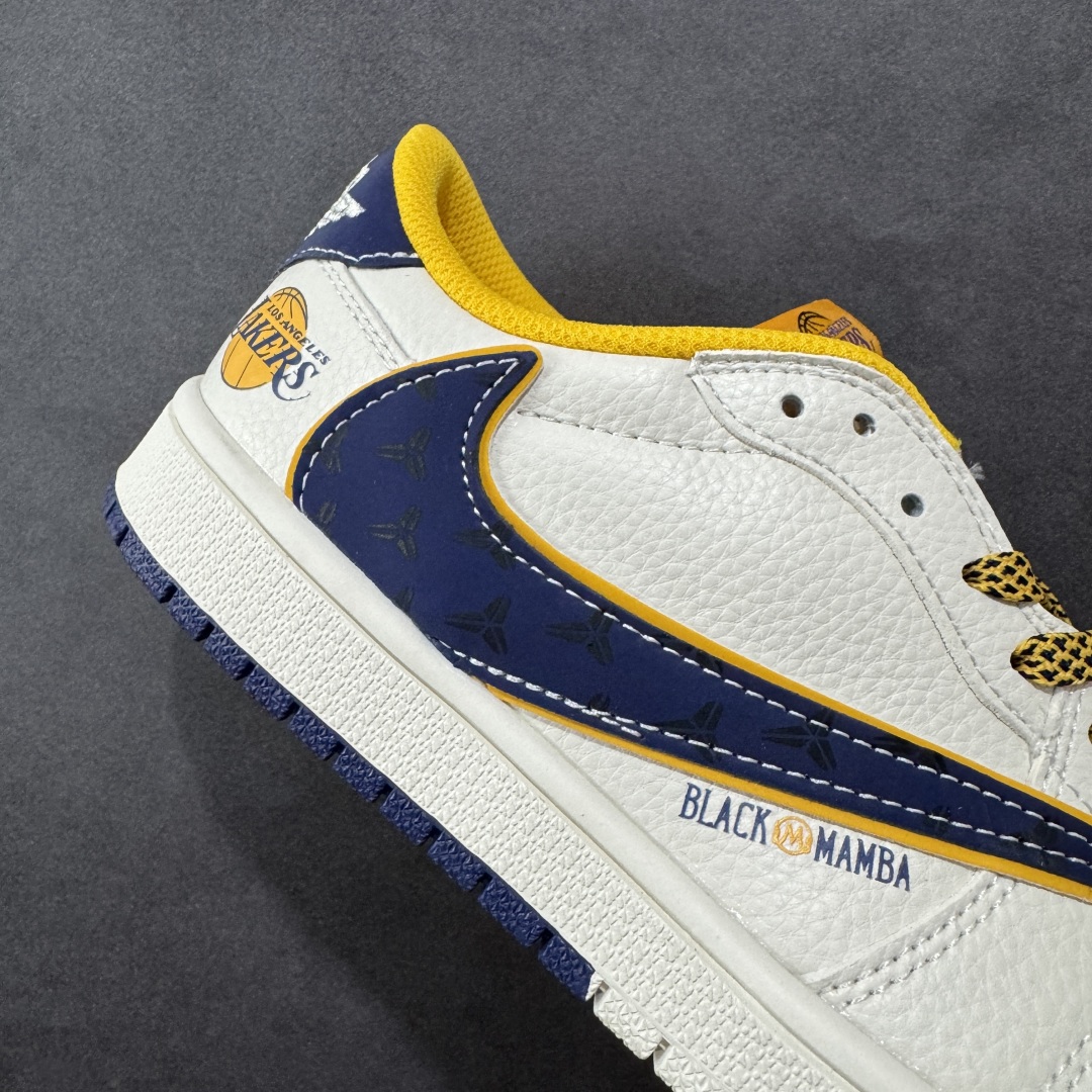图片[6]-【定制版】Travis Scott x Nike Air Jordan 1 Low x LOS ANGELES Air Jordan 1 Low 反转洛杉矶湖人白黄小勾满天星倒钩 纯原版本 全鞋采用原装头层皮，用料扎实 精雕细琢 鞋型极致还原 飞翼3D打印改良 深度立体 四线中底拉帮皮料选材 钢印 背胶一应俱全 全新批次 原装原模大底全鞋原厂定制皮料，手感细腻正确折边工艺 完美细节诠释 货号：XB1979 007 尺码：36 36.5 37.5 38 38.5 39 40 40.5 41 42 42.5 43 44 44.5 45-选品中心