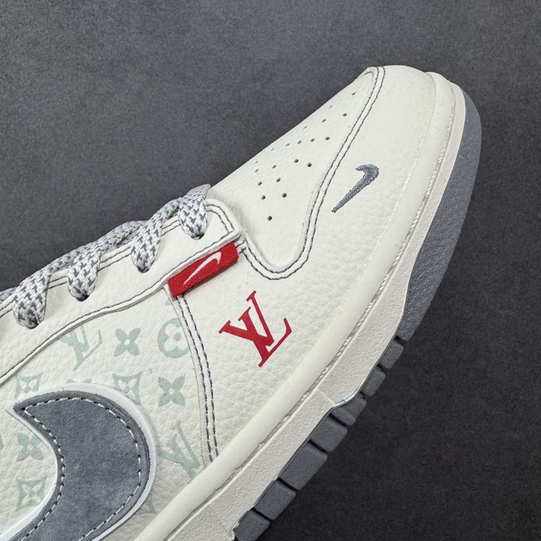 图片[5]-【定制版】Nike SB Dunk Low LV 灰勾底红尾 周年高端定制 低帮休闲板鞋 YX5066-360  #定制鞋盒 大厂纯原品质出货 超高清洁度 皮料切割干净无任何毛边 细节完美   尺码：36 36.5 37.5 38 38.5 39 40 40.5 41 42 42.5 43 44 44.5 45-选品中心