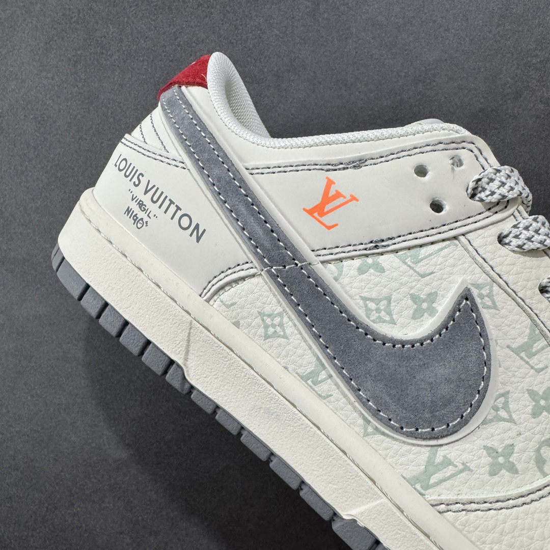 图片[6]-【定制版】Nike SB Dunk Low LV 灰勾底红尾 周年高端定制 低帮休闲板鞋 YX5066-360  #定制鞋盒 大厂纯原品质出货 超高清洁度 皮料切割干净无任何毛边 细节完美   尺码：36 36.5 37.5 38 38.5 39 40 40.5 41 42 42.5 43 44 44.5 45-选品中心