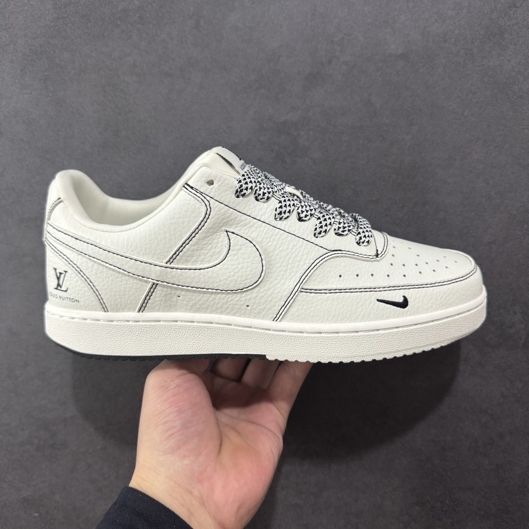 【定制版】海外限量发售！公司级Nike Court Vision 1 LOW 低帮 板鞋 “LV联名——双拼黑线” 运动鞋 休闲鞋 折边针车 工艺难度大 原楦头原纸板 原装鞋盒 定制五金配件 内置全掌气垫 原厂鞋底 货号：CS5288-016 尺码：36 36.5 37.5 38 38.5 39 40 40.5 41 42 42.5 43 44 44.5 45-选品中心