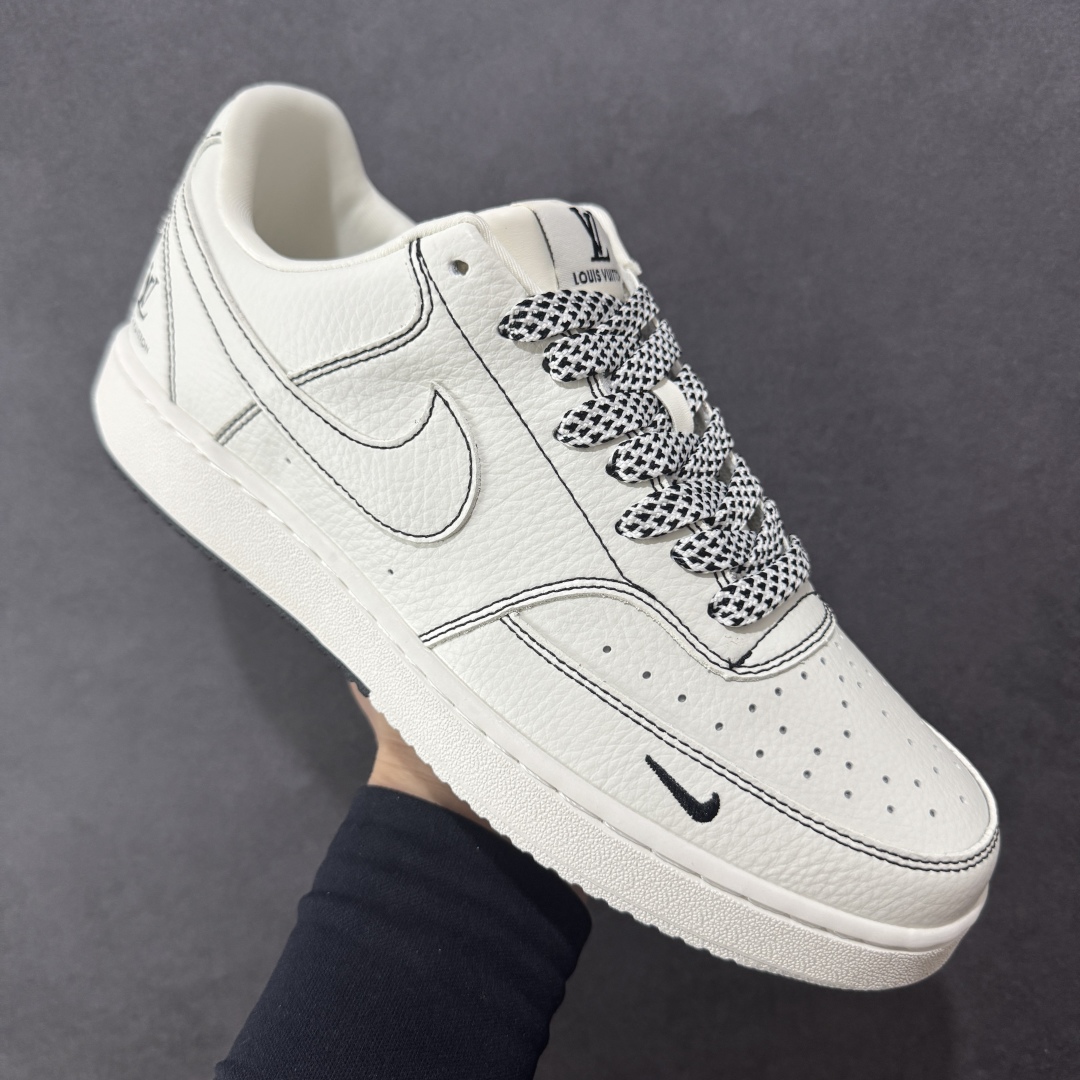 图片[3]-【定制版】海外限量发售！公司级Nike Court Vision 1 LOW 低帮 板鞋 “LV联名——双拼黑线” 运动鞋 休闲鞋 折边针车 工艺难度大 原楦头原纸板 原装鞋盒 定制五金配件 内置全掌气垫 原厂鞋底 货号：CS5288-016 尺码：36 36.5 37.5 38 38.5 39 40 40.5 41 42 42.5 43 44 44.5 45-选品中心