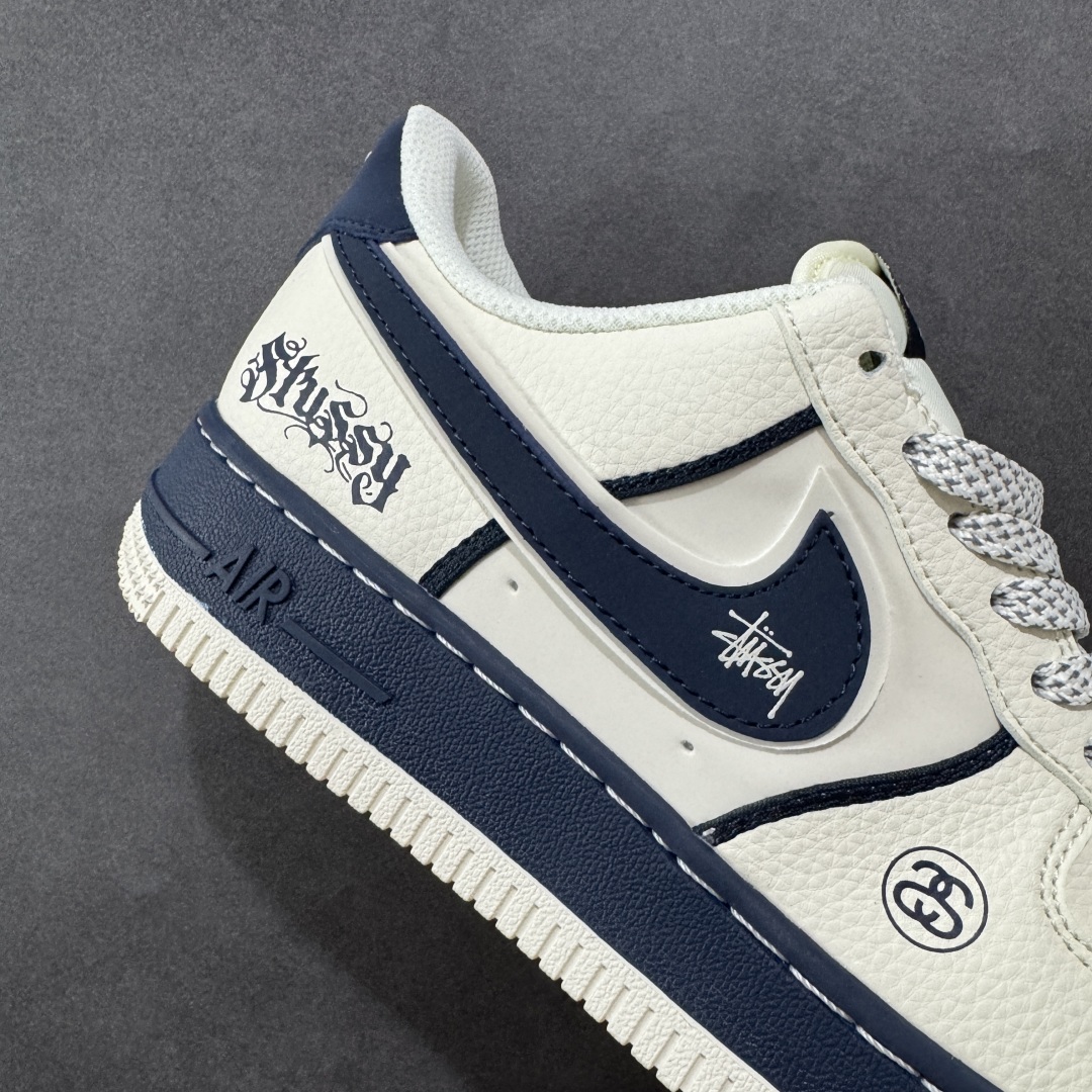 图片[6]-【定制版】Nike Air Force 1\’07 Low 斯图西联名 双拼米蓝 空军一号低帮休闲板鞋 QW5836-009  #原楦头原纸板 原装鞋盒 定制五金配件 内置全掌气垫 原厂鞋底   尺码：36 36.5 37.5 38 38.5 39 40 40.5 41 42 42.5 43 44 44.5 45-选品中心