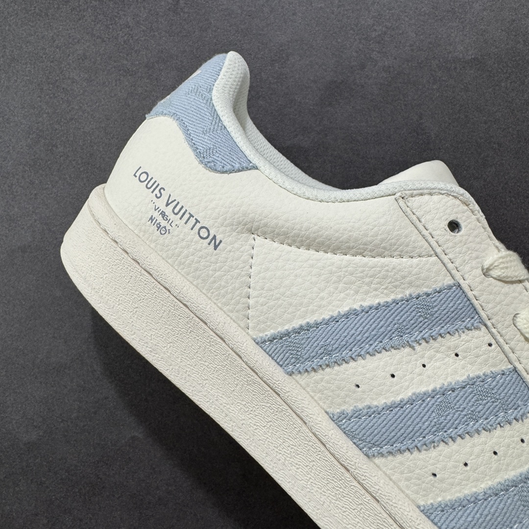 图片[6]-【定制版】AD Originals Superstar x Louis Vuitton 白蓝 采用全新头层拼接皮革材质 后跟采用特色3D立体印字 渠道正品订单 诠释市场最高工艺水平 全鞋进口头层皮料打造 区别市面普通真标版本，进出专柜无压力 货号：SD6821 尺码：36-45-选品中心