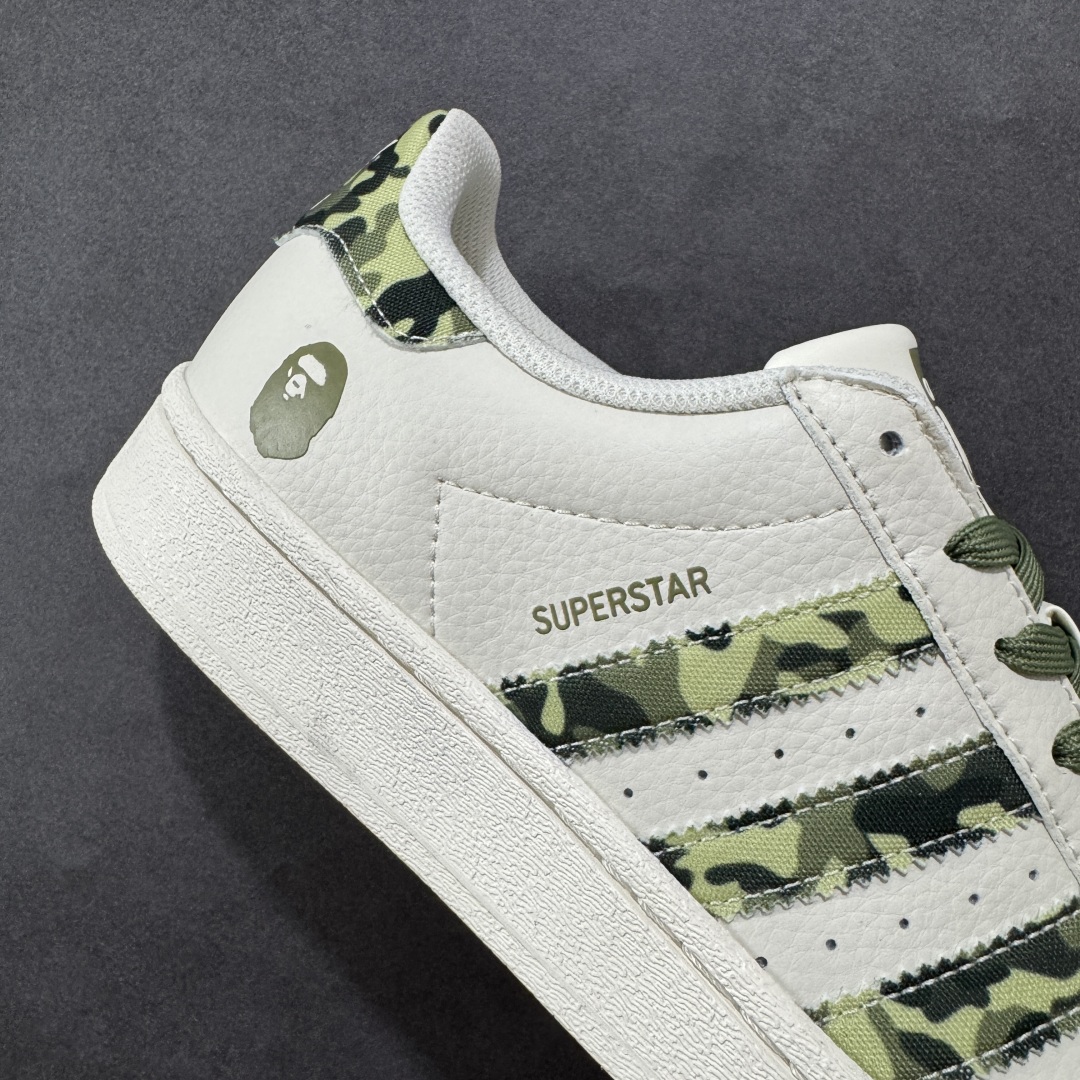 图片[6]-【定制版】AD Originals Superstar x BAPE 白绿 采用全新头层拼接皮革材质 后跟采用特色3D立体印字 渠道正品订单 诠释市场最高工艺水平 全鞋进口头层皮料打造 区别市面普通真标版本，进出专柜无压力 货号：DS0018 尺码：36-45-选品中心