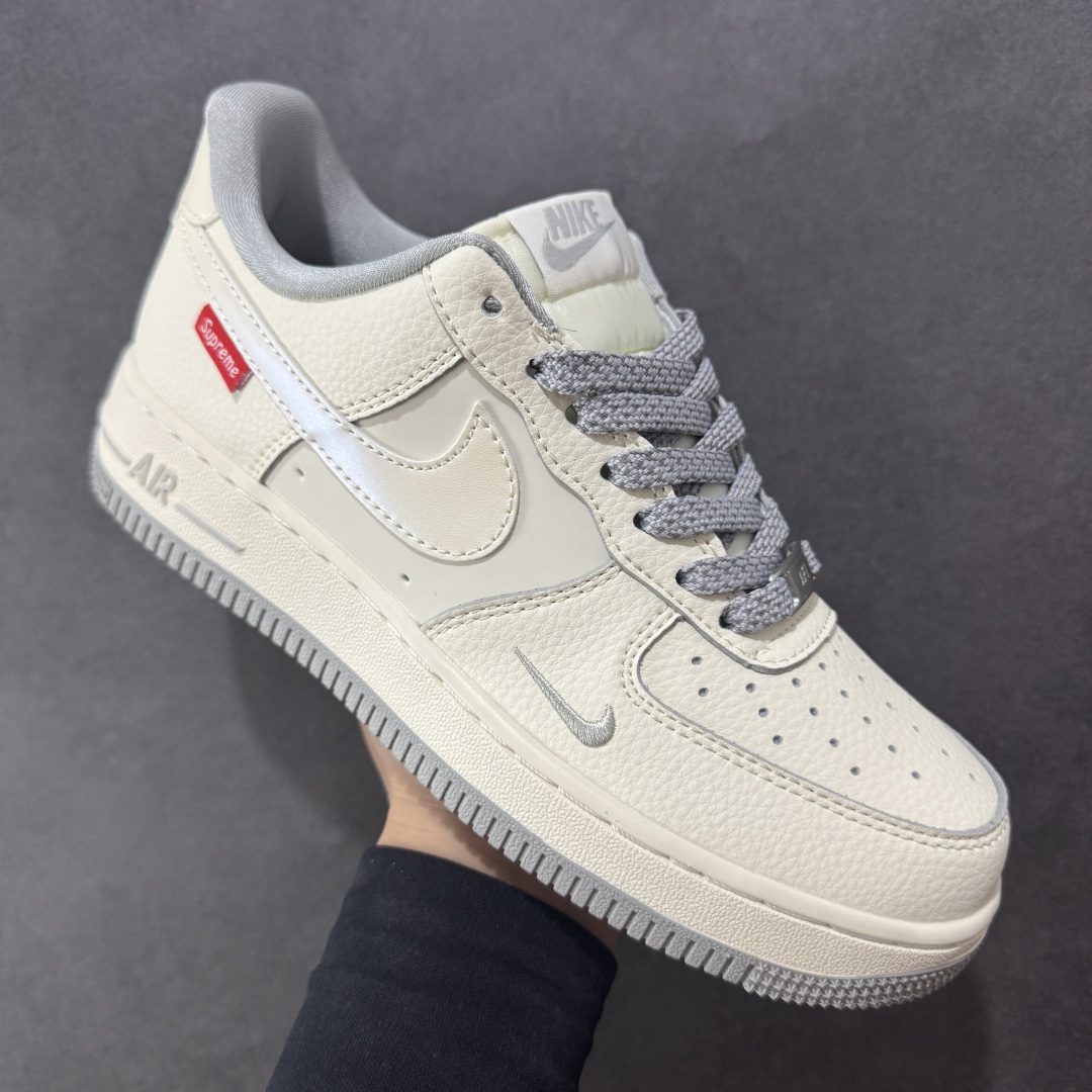 图片[3]-【定制版】Nike Air Force 1\’07 Low Supreme联名 灰底红标 空军一号低帮休闲板鞋 XX3168-195  #原楦头原纸板 原装鞋盒 定制五金配件 内置全掌气垫 原厂鞋底  尺码：36 36.5 37.5 38 38.5 39 40 40.5 41 42 42.5 43 44 44.5 45-选品中心