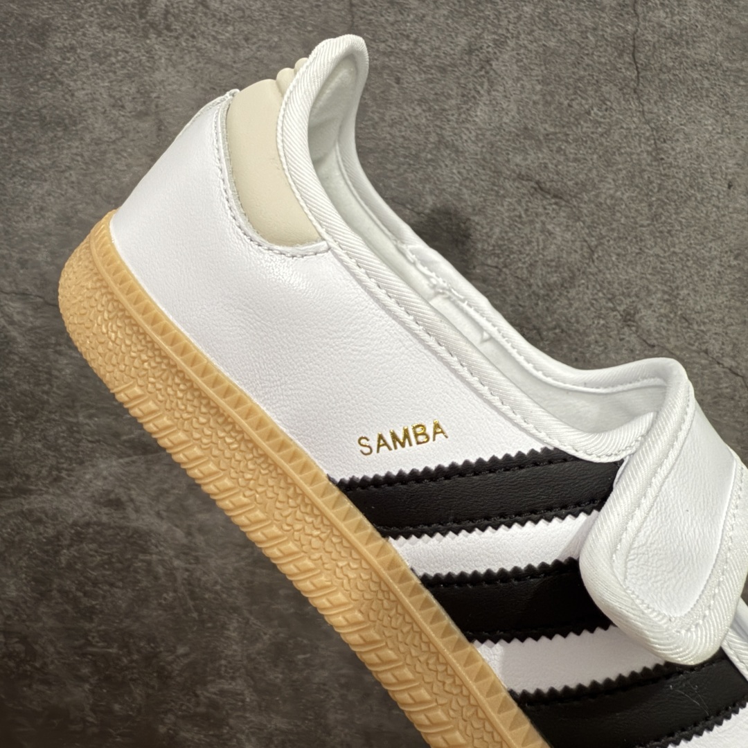 图片[7]-【RS纯原头层】Adidas Samba Janes 玛丽珍板鞋懒人一脚蹬 Adidas Samba Janes采用皮革材质，Adidas Samba Janes的设计融合了经典与现代元素。它采用了玛丽珍鞋的特色设计，如鞋面上的扣带和环扣装饰，同时保留了Samba鞋的经典三道杠设计和橡胶大底。这款鞋的鞋型修长，中足偏窄，整体贴合感强，适合标准脚型和宽脚型的人群 货号：JR1402 尺码：36-41-选品中心