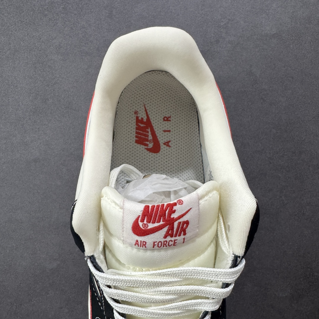 260 定制版Nike Air Force 1'07 Low 黑红勾 空军一号低帮休闲板鞋 KB1688-001