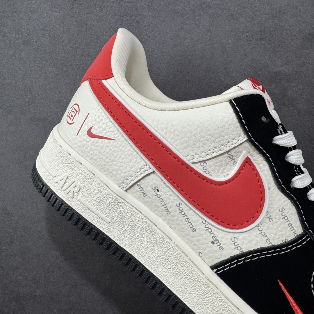 260 定制版Nike Air Force 1'07 Low 黑红勾 空军一号低帮休闲板鞋 KB1688-001