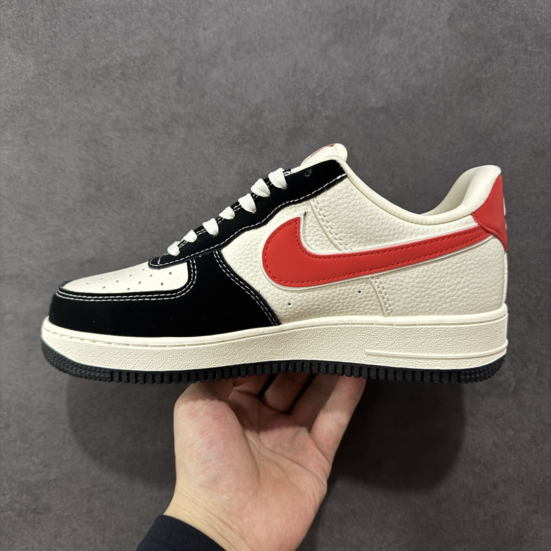 260 定制版Nike Air Force 1'07 Low 黑红勾 空军一号低帮休闲板鞋 KB1688-001
