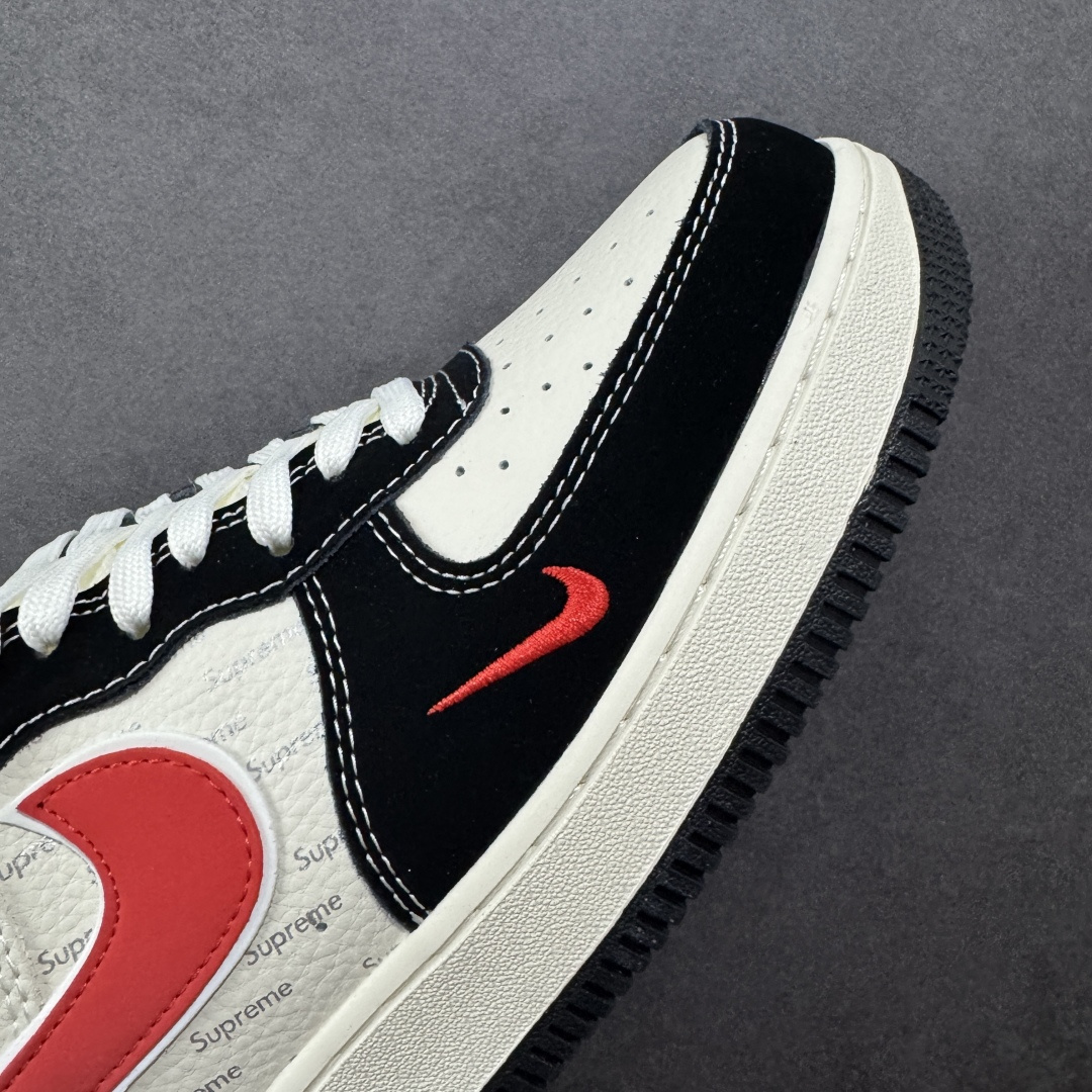 260 定制版Nike Air Force 1'07 Low 黑红勾 空军一号低帮休闲板鞋 KB1688-001