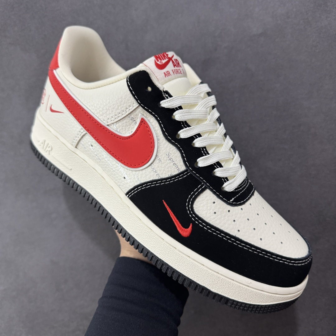 260 定制版Nike Air Force 1'07 Low 黑红勾 空军一号低帮休闲板鞋 KB1688-001