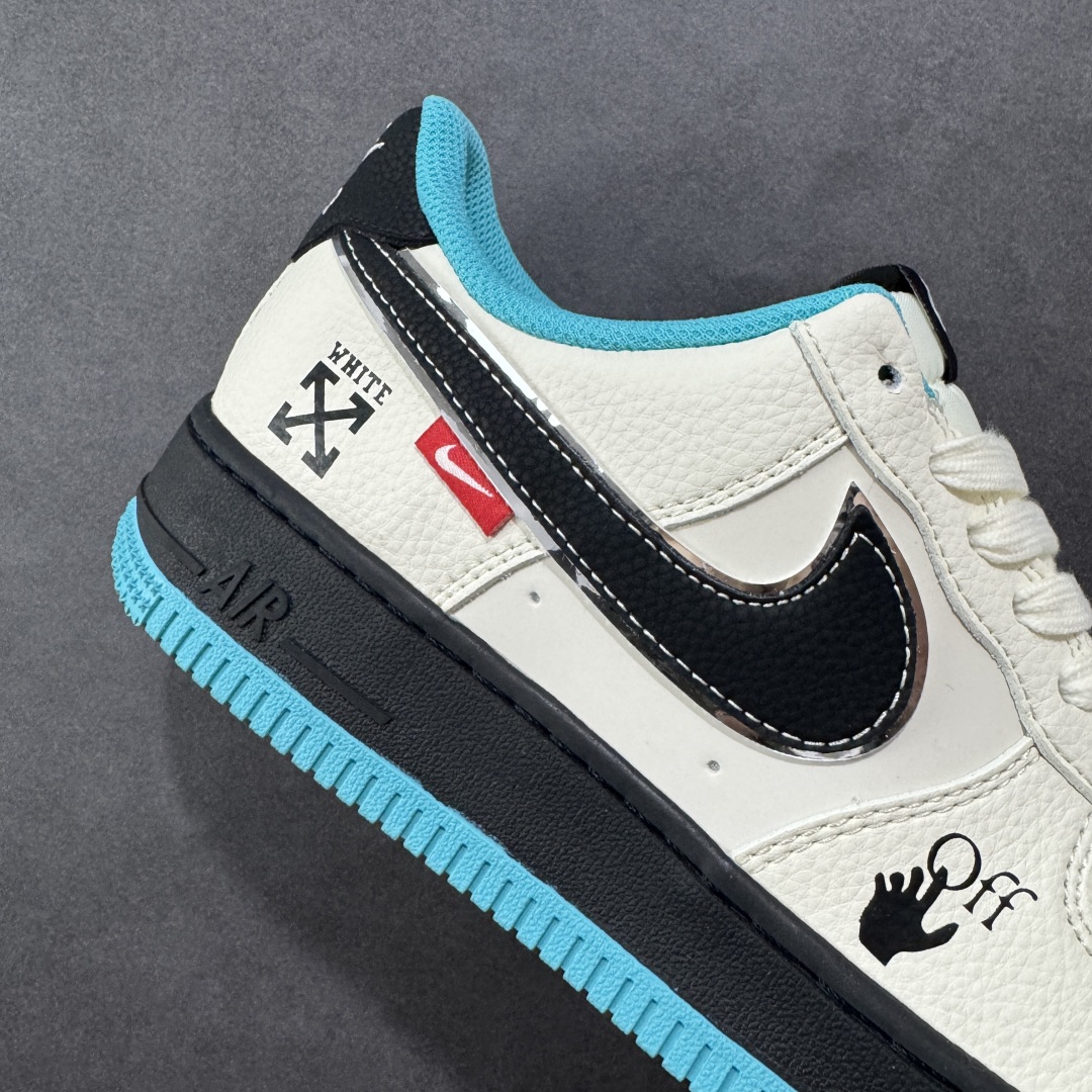图片[6]-【定制版】Nike Air Force 1\’07 Low 联名 黑蓝双拼米黑 空军一号低帮休闲板鞋 QW5836-003  #原楦头原纸板 原装鞋盒 定制五金配件 内置全掌气垫 原厂鞋底   尺码：36 36.5 37.5 38 38.5 39 40 40.5 41 42 42.5 43 44 44.5 45-选品中心