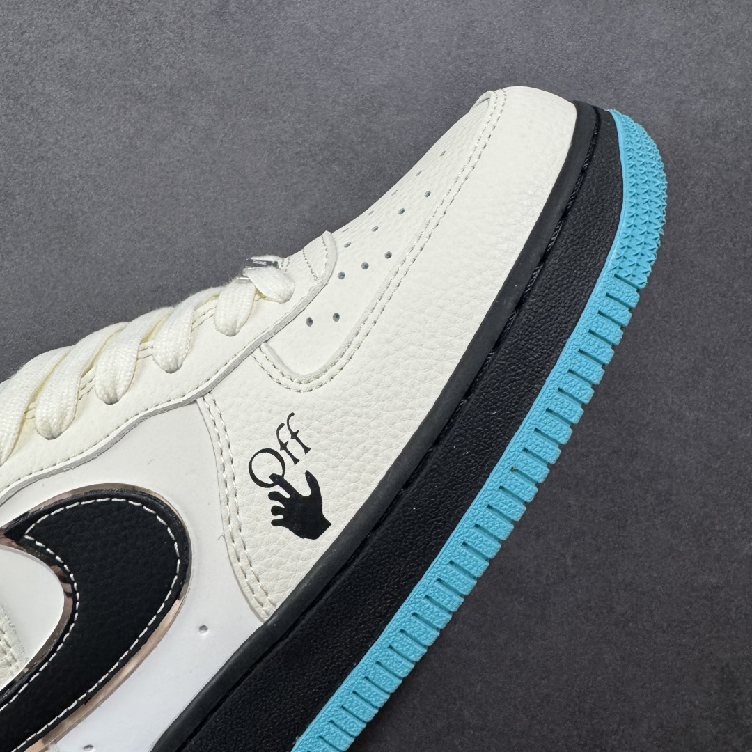 图片[5]-【定制版】Nike Air Force 1\’07 Low 联名 黑蓝双拼米黑 空军一号低帮休闲板鞋 QW5836-003  #原楦头原纸板 原装鞋盒 定制五金配件 内置全掌气垫 原厂鞋底   尺码：36 36.5 37.5 38 38.5 39 40 40.5 41 42 42.5 43 44 44.5 45-选品中心