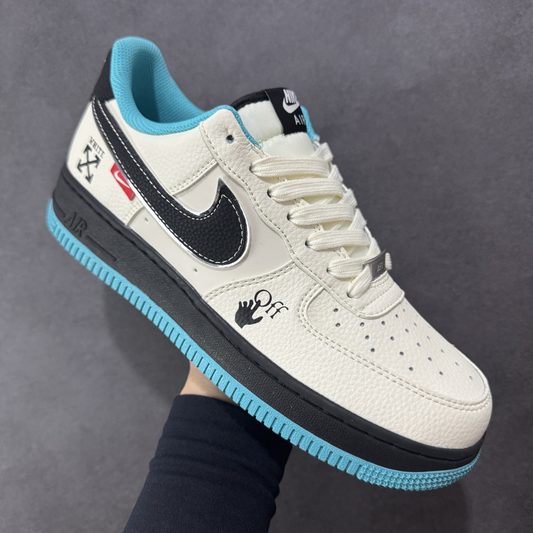 图片[3]-【定制版】Nike Air Force 1\’07 Low 联名 黑蓝双拼米黑 空军一号低帮休闲板鞋 QW5836-003  #原楦头原纸板 原装鞋盒 定制五金配件 内置全掌气垫 原厂鞋底   尺码：36 36.5 37.5 38 38.5 39 40 40.5 41 42 42.5 43 44 44.5 45-选品中心