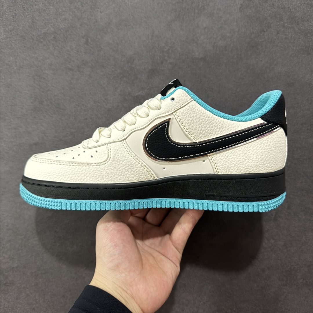 图片[2]-【定制版】Nike Air Force 1\’07 Low 联名 黑蓝双拼米黑 空军一号低帮休闲板鞋 QW5836-003  #原楦头原纸板 原装鞋盒 定制五金配件 内置全掌气垫 原厂鞋底   尺码：36 36.5 37.5 38 38.5 39 40 40.5 41 42 42.5 43 44 44.5 45-选品中心