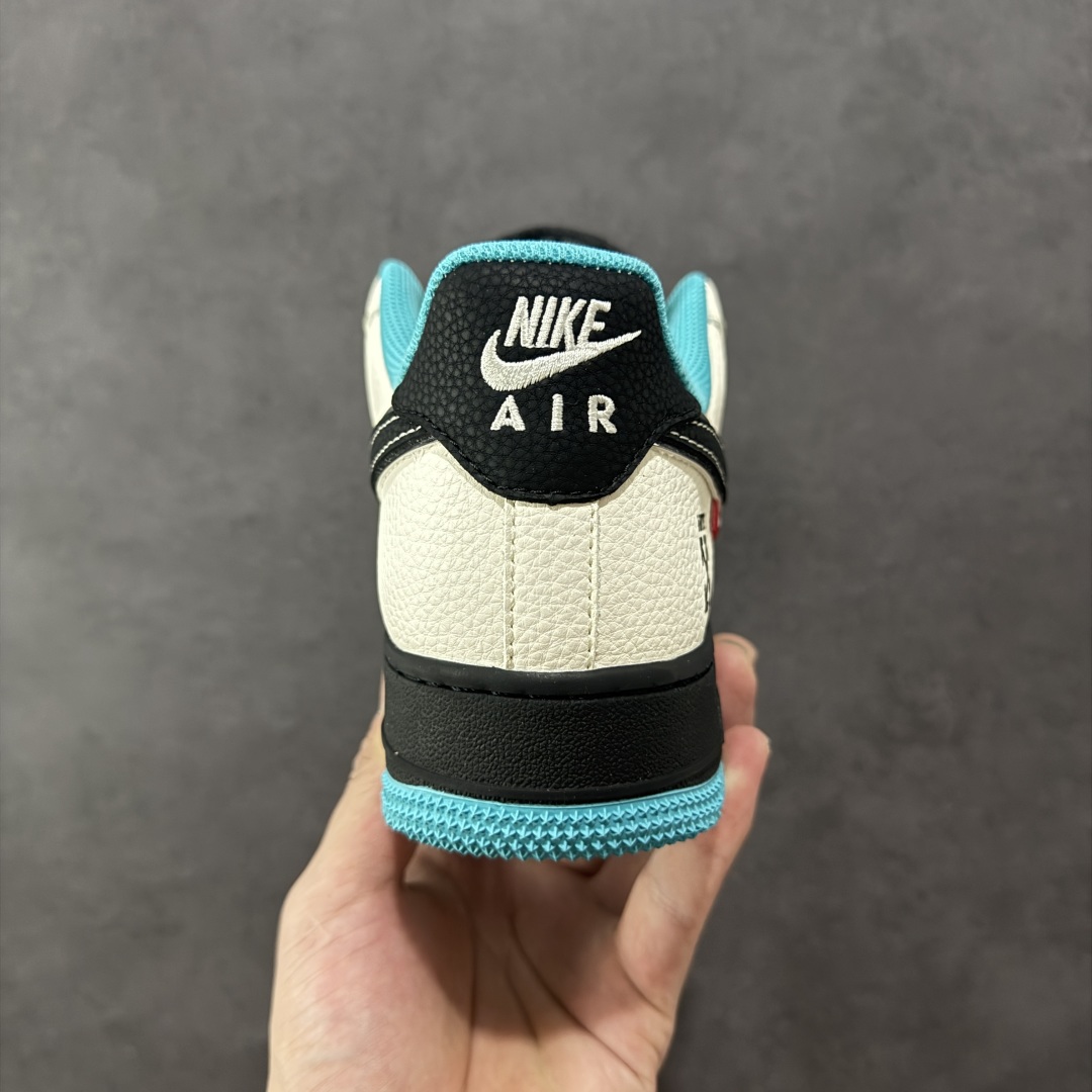 图片[4]-【定制版】Nike Air Force 1\’07 Low 联名 黑蓝双拼米黑 空军一号低帮休闲板鞋 QW5836-003  #原楦头原纸板 原装鞋盒 定制五金配件 内置全掌气垫 原厂鞋底   尺码：36 36.5 37.5 38 38.5 39 40 40.5 41 42 42.5 43 44 44.5 45-选品中心
