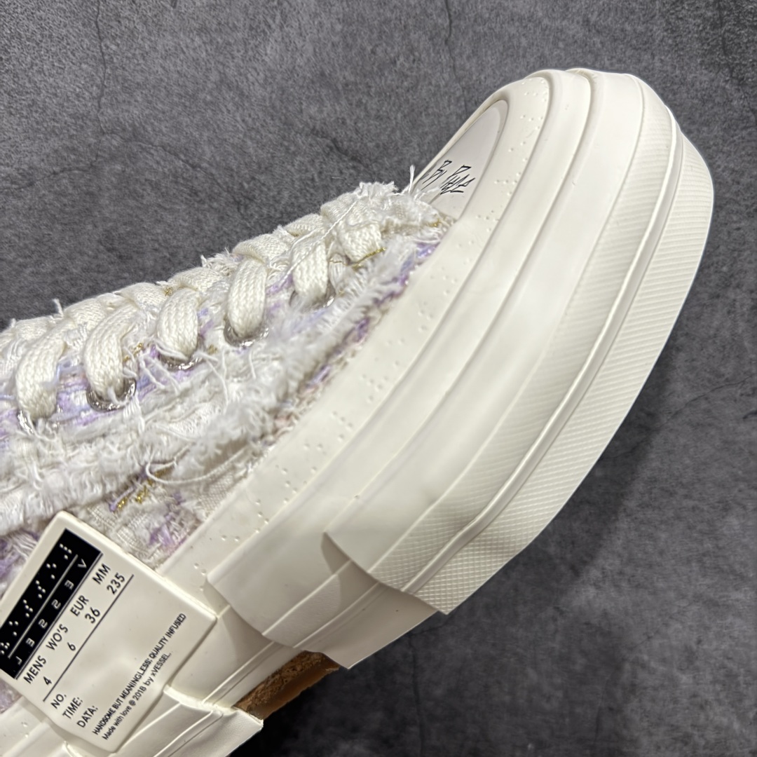 图片[6]-【莞产纯原】xVESSEL G.O.P. Low 吴建豪主理品牌 解构重叠厚底软木低帮硫化板鞋 小香风 原鞋数据开发 当前市售最高版本 正确半贴合鞋标工艺 正确鞋头上翘整体楦型 紫外光变色效果 原厂12蛊司厚实舒适帆布面料 流苏做旧复古效果 支持NFC网页编码识别 升级厚实木塞内底 纯手工贴合多重围条硫化工艺 市售最强品质 实拍即所得 秒杀市场所有版本 随意对比 尺码：35 36 37 38 39 40-选品中心