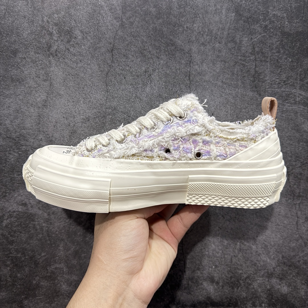 图片[2]-【莞产纯原】xVESSEL G.O.P. Low 吴建豪主理品牌 解构重叠厚底软木低帮硫化板鞋 小香风 原鞋数据开发 当前市售最高版本 正确半贴合鞋标工艺 正确鞋头上翘整体楦型 紫外光变色效果 原厂12蛊司厚实舒适帆布面料 流苏做旧复古效果 支持NFC网页编码识别 升级厚实木塞内底 纯手工贴合多重围条硫化工艺 市售最强品质 实拍即所得 秒杀市场所有版本 随意对比 尺码：35 36 37 38 39 40-选品中心