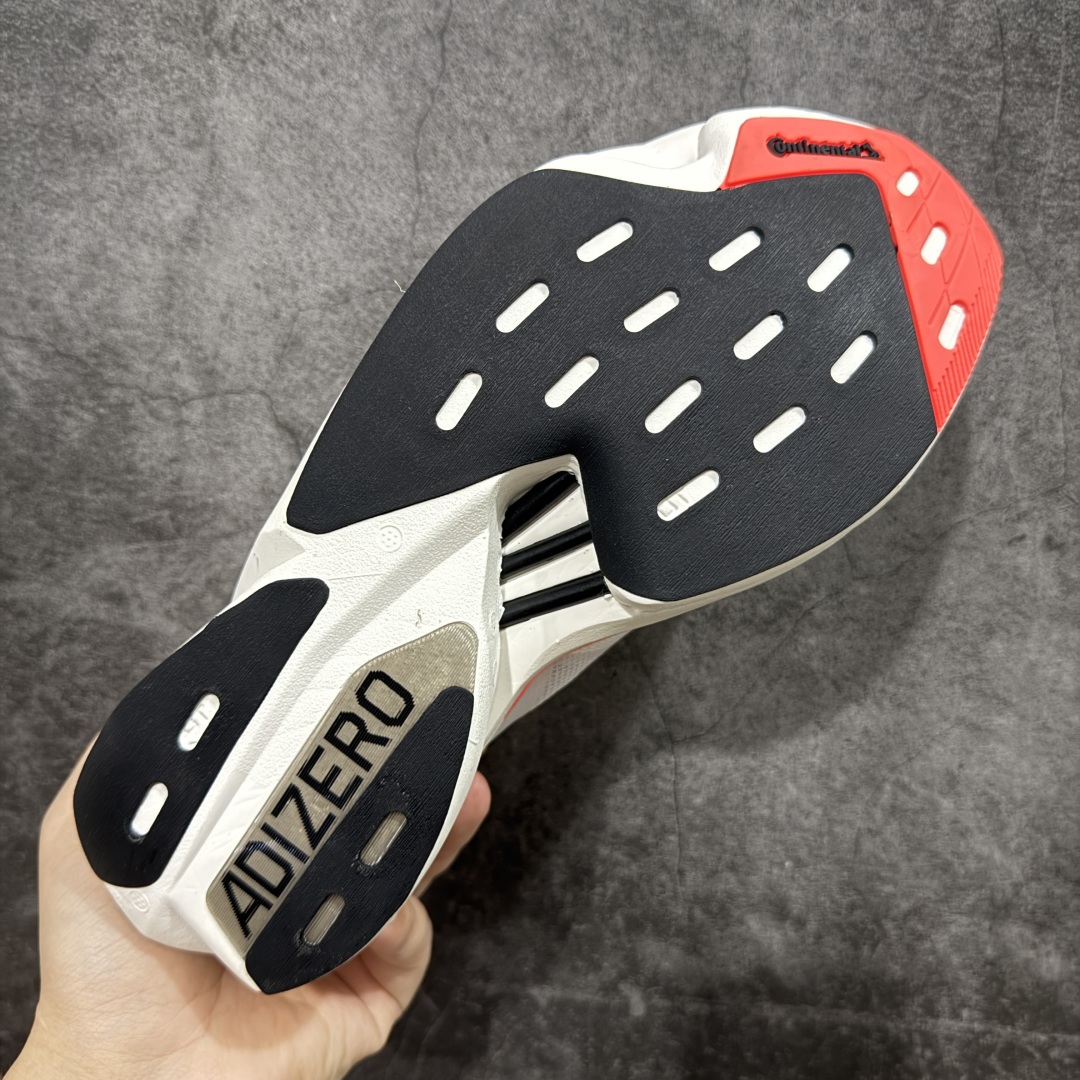 图片[9]-【HD真碳组合底】adidas Adizero Adios Pro 3 舒适百搭减震防滑耐磨 低帮 碳板 马拉松跑步鞋 波士顿3代夏季透气网眼竞速跑鞋 IE1053 延续爪型玻璃纤维推进系统 进化为全掌式的ENERGY RODS 2.0 从脚跟到脚趾的一体成形设计 强化整体推进力 提升速度表现 升级透气鞋面更具支撑性 利用ENGINEERED MESH技术进行不同密度织纹 强化支撑性 更使用50%以上的回收材料製成 减低塑料浪费 此外变薄的鞋舌为前掌提供更多空间 提供跑者更好的穿着感受 马牌轮胎大底耐磨性佳 大底全掌采用耐磨的Continental马牌轮胎大底 在各种环境下保有良好抓地力 尺码：36-45-选品中心