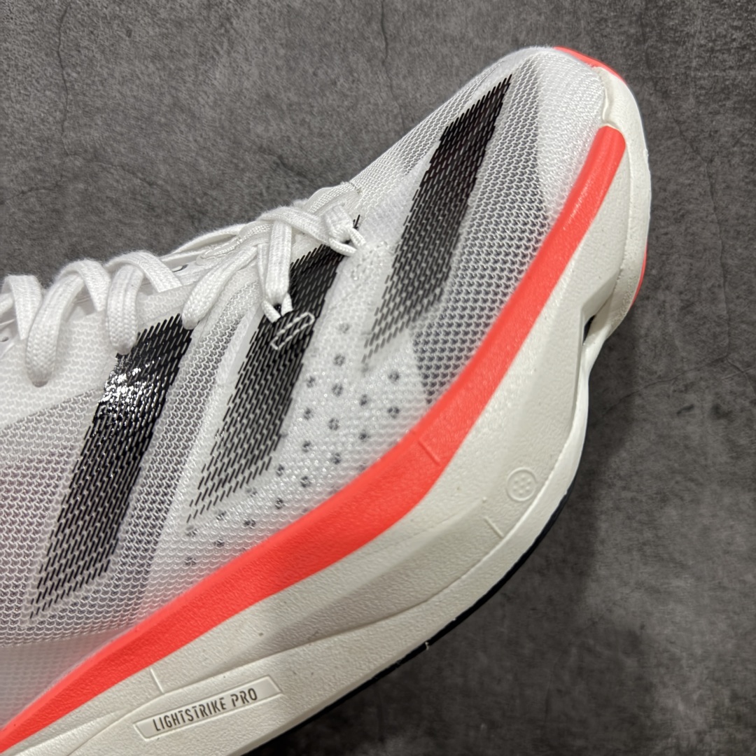 图片[6]-【HD真碳组合底】adidas Adizero Adios Pro 3 舒适百搭减震防滑耐磨 低帮 碳板 马拉松跑步鞋 波士顿3代夏季透气网眼竞速跑鞋 IE1053 延续爪型玻璃纤维推进系统 进化为全掌式的ENERGY RODS 2.0 从脚跟到脚趾的一体成形设计 强化整体推进力 提升速度表现 升级透气鞋面更具支撑性 利用ENGINEERED MESH技术进行不同密度织纹 强化支撑性 更使用50%以上的回收材料製成 减低塑料浪费 此外变薄的鞋舌为前掌提供更多空间 提供跑者更好的穿着感受 马牌轮胎大底耐磨性佳 大底全掌采用耐磨的Continental马牌轮胎大底 在各种环境下保有良好抓地力 尺码：36-45-选品中心