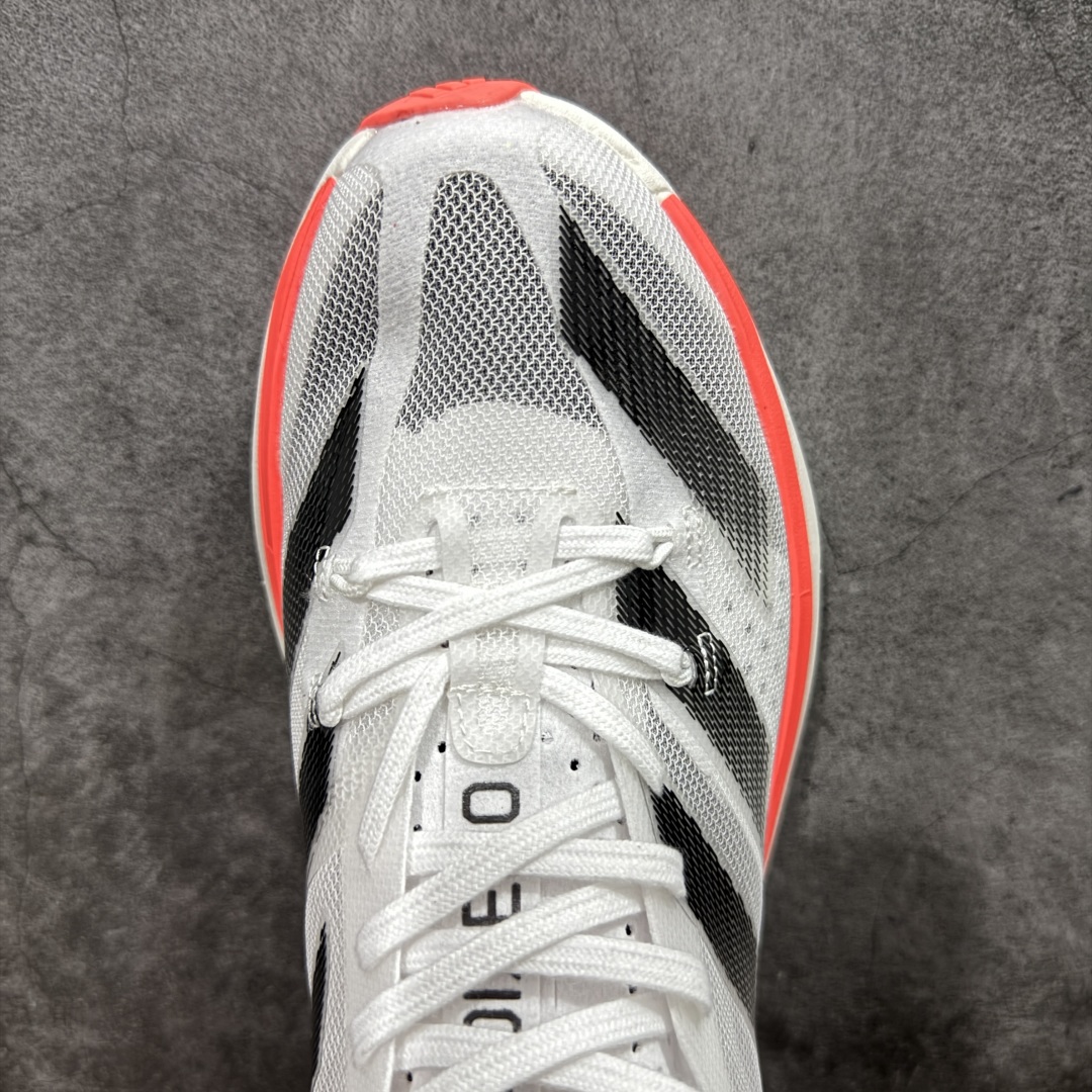 图片[5]-【HD真碳组合底】adidas Adizero Adios Pro 3 舒适百搭减震防滑耐磨 低帮 碳板 马拉松跑步鞋 波士顿3代夏季透气网眼竞速跑鞋 IE1053 延续爪型玻璃纤维推进系统 进化为全掌式的ENERGY RODS 2.0 从脚跟到脚趾的一体成形设计 强化整体推进力 提升速度表现 升级透气鞋面更具支撑性 利用ENGINEERED MESH技术进行不同密度织纹 强化支撑性 更使用50%以上的回收材料製成 减低塑料浪费 此外变薄的鞋舌为前掌提供更多空间 提供跑者更好的穿着感受 马牌轮胎大底耐磨性佳 大底全掌采用耐磨的Continental马牌轮胎大底 在各种环境下保有良好抓地力 尺码：36-45-选品中心