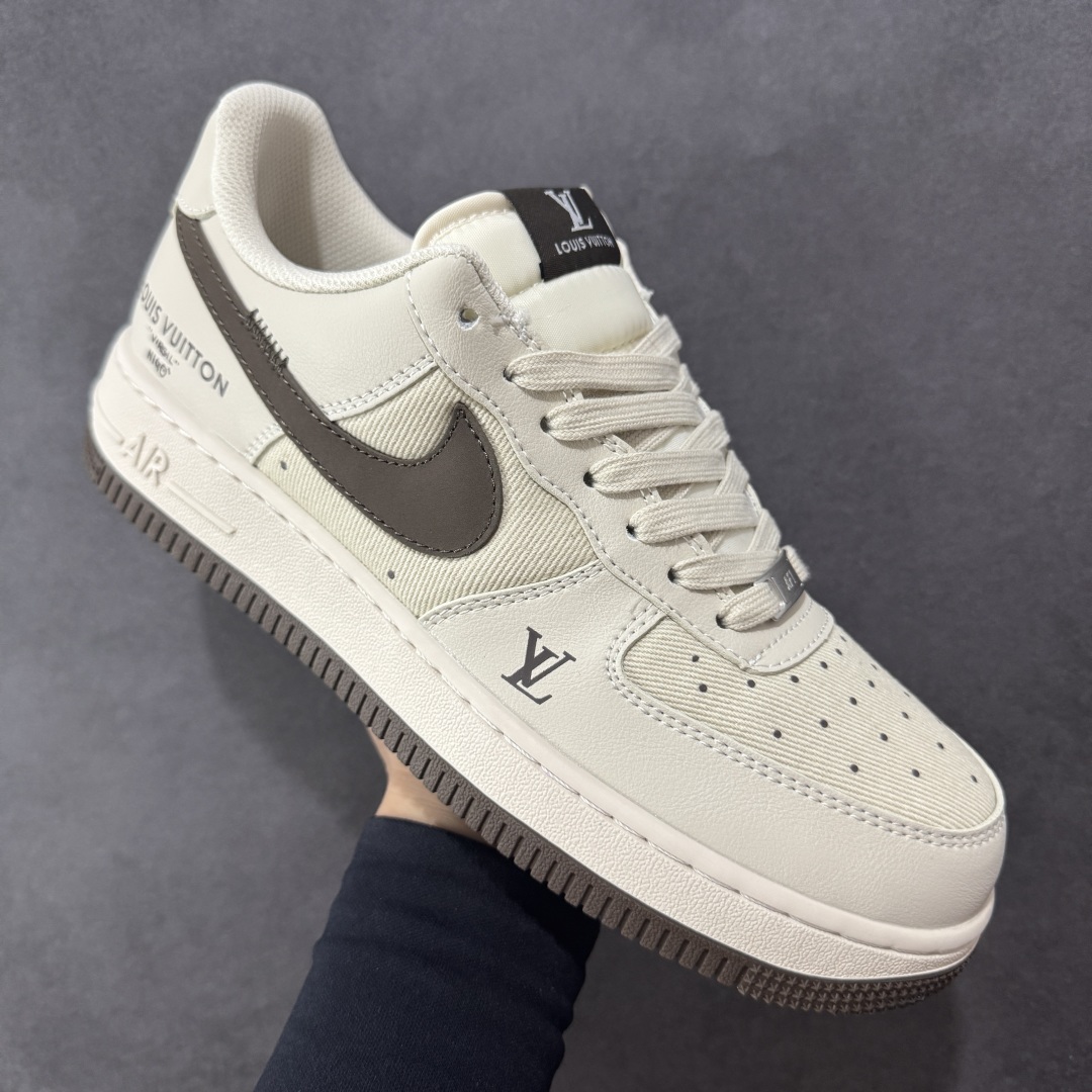 图片[3]-【定制版】Nike Air Force 1\’07 Low LV联名 网面拼接米棕 空军一号低帮休闲板鞋  #原楦头原纸板 原装鞋盒 定制五金配件 内置全掌气垫 原厂鞋底 货号：QW5836-004  尺码：36 36.5 37.5 38 38.5 39 40 40.5 41 42 42.5 43 44 44.5 45-选品中心