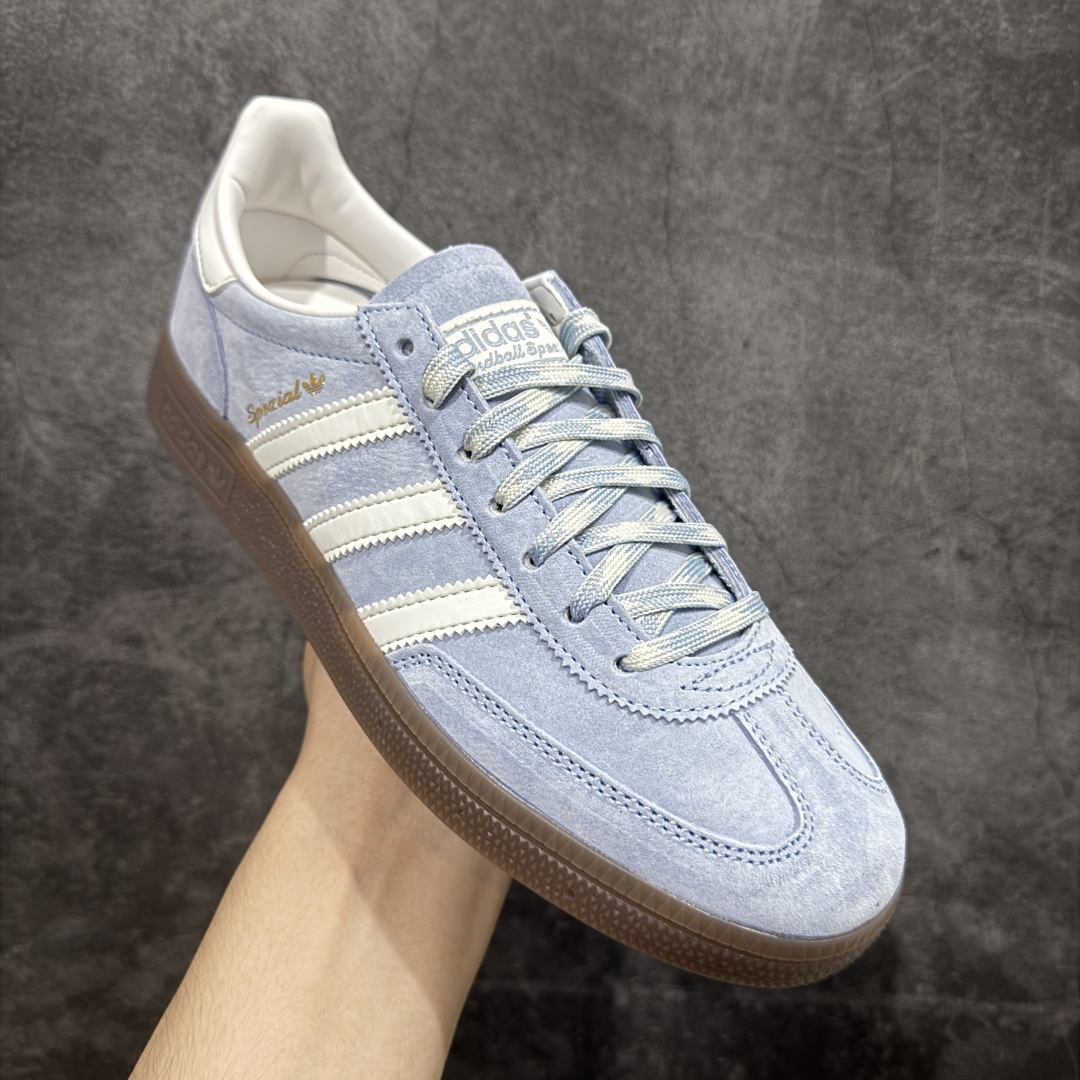 
【渠道纯原版】Adidas Handball Spezial  阿迪达斯经典款牛皮复古休闲板鞋 白蓝生