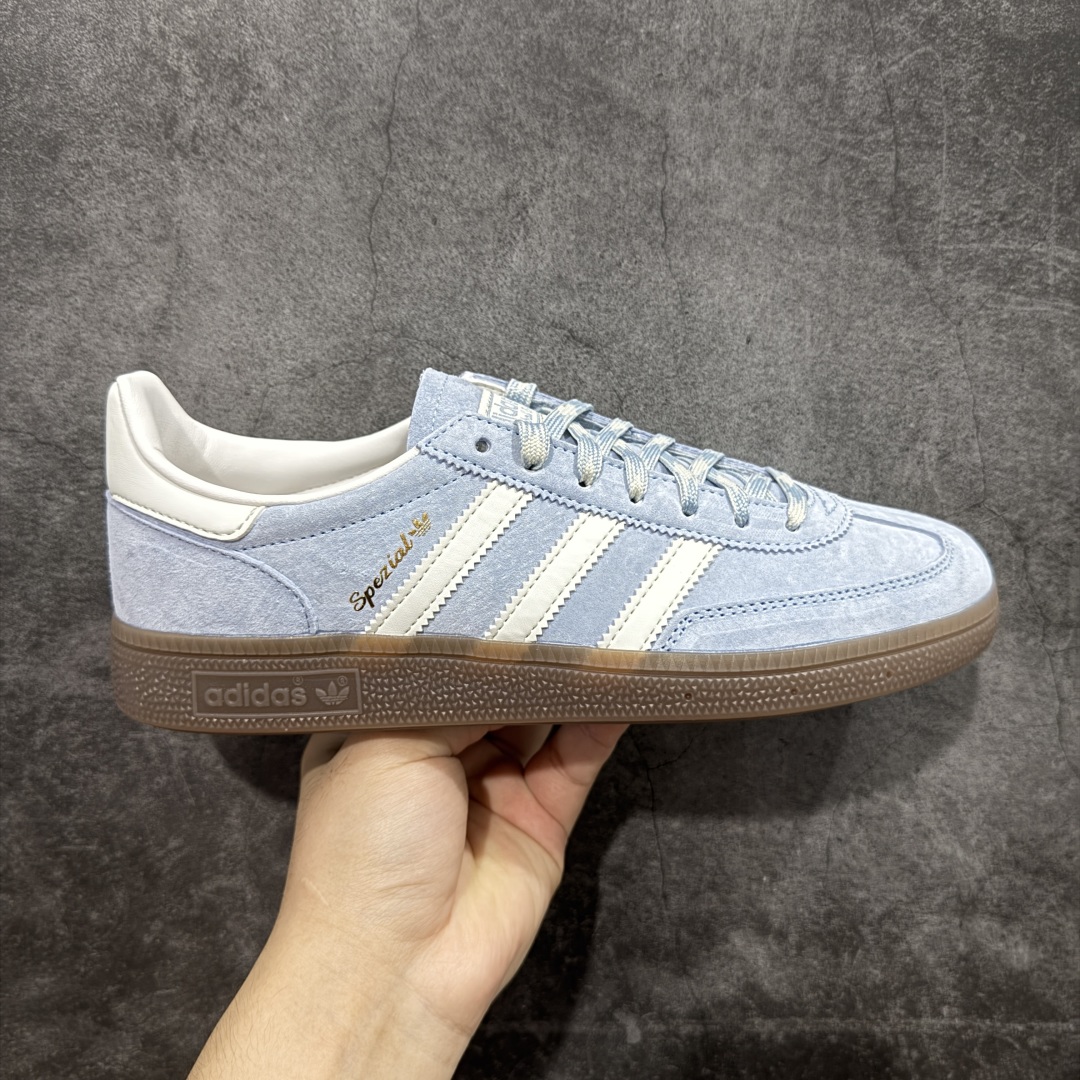 
【渠道纯原版】Adidas Handball Spezial  阿迪达斯经典款牛皮复古休闲板鞋 白蓝生