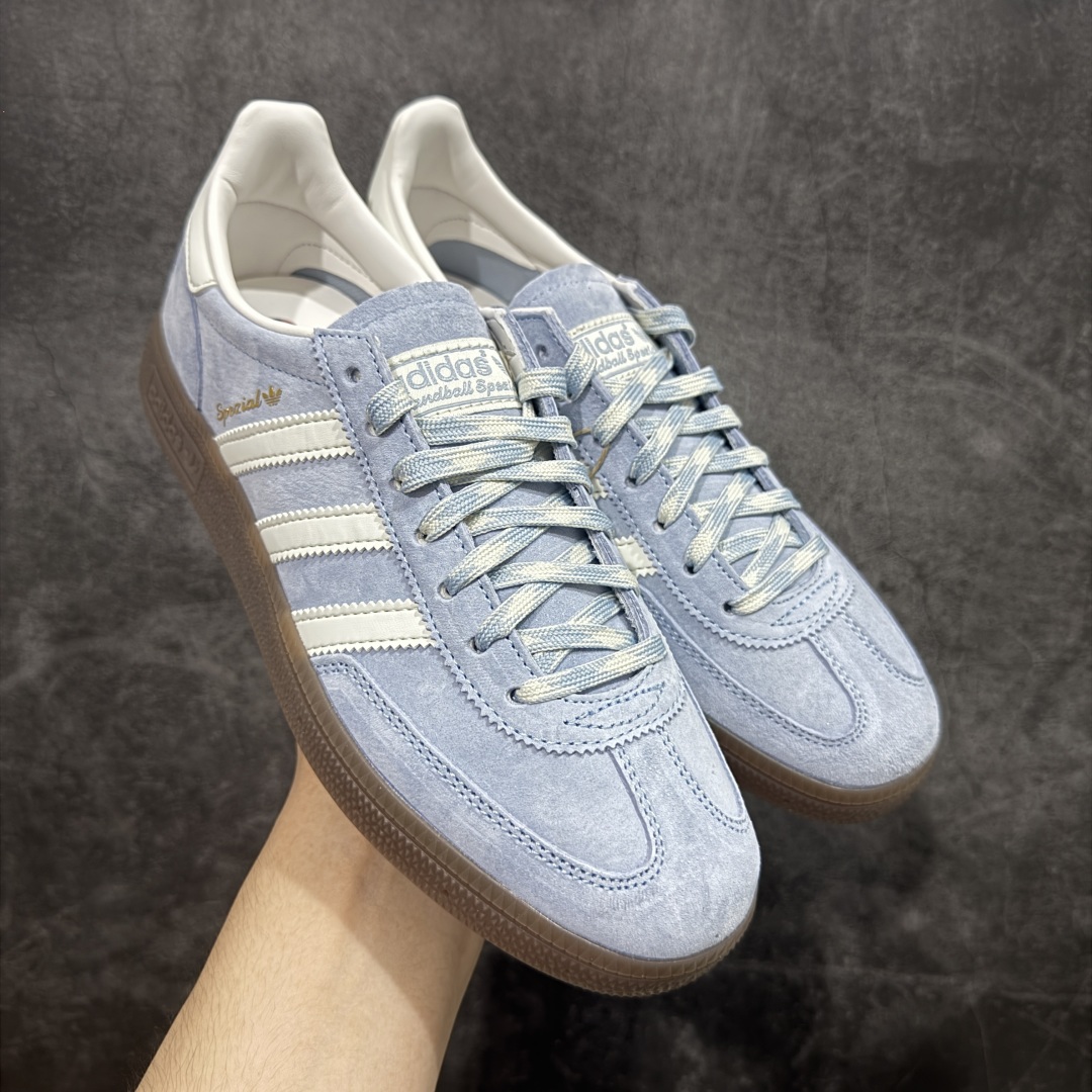 
【渠道纯原版】Adidas Handball Spezial  阿迪达斯经典款牛皮复古休闲板鞋 白蓝生