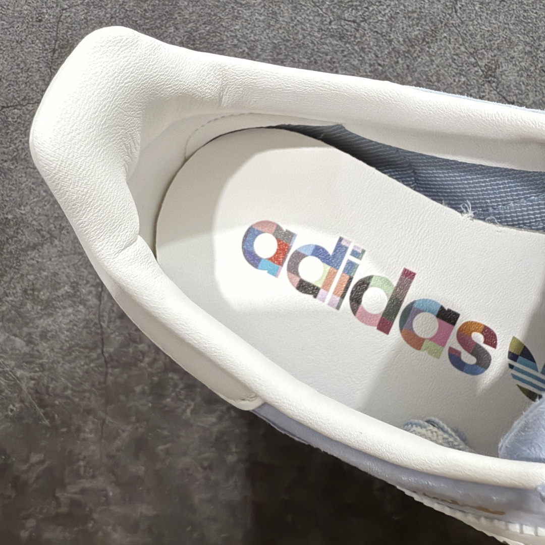 
【渠道纯原版】Adidas Handball Spezial  阿迪达斯经典款牛皮复古休闲板鞋 白蓝生