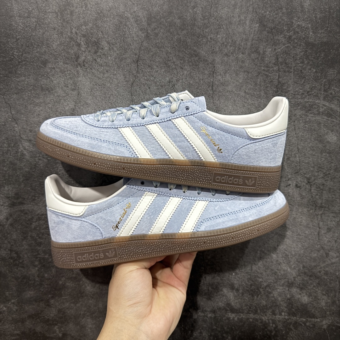 
【渠道纯原版】Adidas Handball Spezial  阿迪达斯经典款牛皮复古休闲板鞋 白蓝生