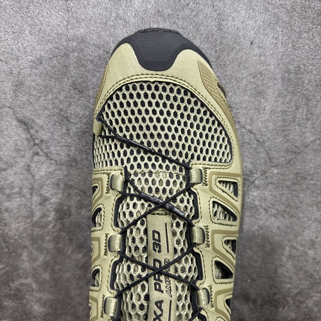 图片[5]-【666版本】SALOMON萨洛蒙XA PRO AMPHIB舒适柔软 透气耐磨 溯溪鞋 男女同款 军绿色 绿黑色 纯原外贸平台特供订单 耗时半年巨作 #全套原纸板楦头开发 #原厂特供网布配套加持 #确保原汁原味 完美呈现版型 #原档数据独家私模五层组合大底 #男女鞋同步官方开发至46 #原装Ortholite轻量化鞋垫 #中底布带钢印编号 原厂TPU锁扣 #进口港宝加持 后跟自然饱满 还原公司包裹性 #鞋面采用SENSIFT贴合技术 #全方位贴合包裹脚型 #鞋跟部鞋底牵引设计 #提供强大的抓地性能 #更适应野外崎岖不平的道路 #其3D ADVANCED CHASSIS底盘 材料轻量大化 钉齿设计更具稳定性 防护性 #鞋底易磨损区运用CONTAGRIP高耐磨材料 应对城市硬质路面长距离跑考验 货号：477399 尺码：36 36.5 37.5 38 38.5 39 40 40.5 41 42 42.5 43 44 45 46-选品中心