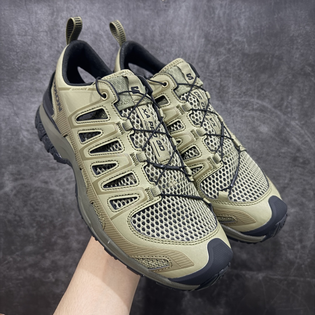 【666版本】SALOMON萨洛蒙XA PRO AMPHIB舒适柔软 透气耐磨 溯溪鞋 男女同款 军绿色 绿黑色 纯原外贸平台特供订单 耗时半年巨作 #全套原纸板楦头开发 #原厂特供网布配套加持 #确保原汁原味 完美呈现版型 #原档数据独家私模五层组合大底 #男女鞋同步官方开发至46 #原装Ortholite轻量化鞋垫 #中底布带钢印编号 原厂TPU锁扣 #进口港宝加持 后跟自然饱满 还原公司包裹性 #鞋面采用SENSIFT贴合技术 #全方位贴合包裹脚型 #鞋跟部鞋底牵引设计 #提供强大的抓地性能 #更适应野外崎岖不平的道路 #其3D ADVANCED CHASSIS底盘 材料轻量大化 钉齿设计更具稳定性 防护性 #鞋底易磨损区运用CONTAGRIP高耐磨材料 应对城市硬质路面长距离跑考验 货号：477399 尺码：36 36.5 37.5 38 38.5 39 40 40.5 41 42 42.5 43 44 45 46-选品中心