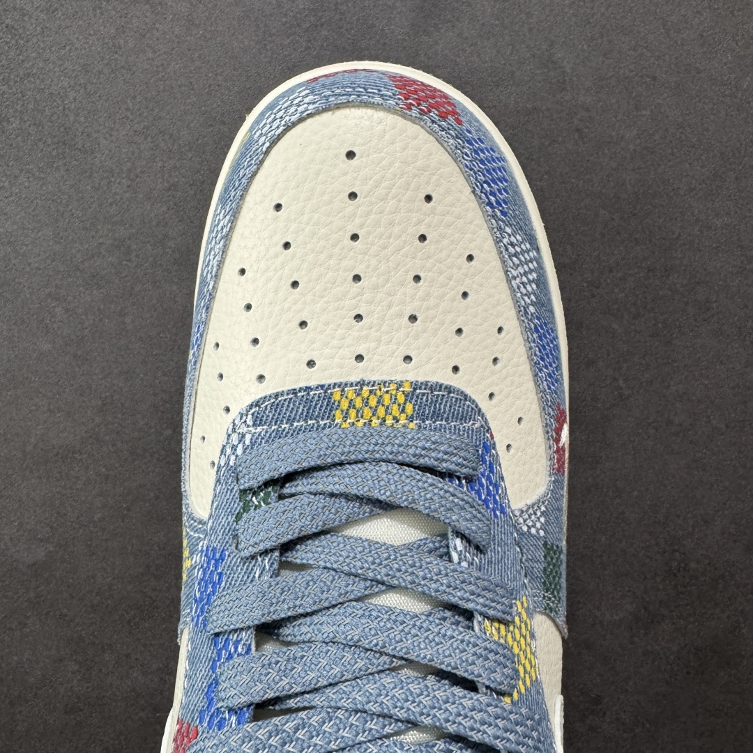 图片[8]-【定制版】海外限量发售！公司级NIke Air Force 1 \’07 Low “LV联名——彩色牛仔”空军一号 低帮 运动鞋 休闲鞋 折边针车 工艺难度大 原楦头原纸板 原装鞋盒 定制五金配件 内置全掌气垫 原厂鞋底 货号：XL1979-101 尺码：36 36.5 37.5 38 38.5 39 40 40.5 41 42 42.5 43 44 44.5 45-选品中心