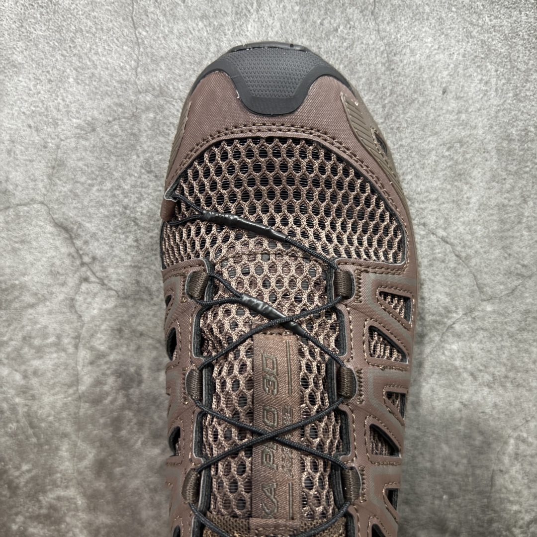 图片[5]-【666版本】SALOMON萨洛蒙XA PRO AMPHIB舒适柔软 透气耐磨 溯溪鞋 男女同款 咖啡色 棕色 纯原外贸平台特供订单 耗时半年巨作 #全套原纸板楦头开发 #原厂特供网布配套加持 #确保原汁原味 完美呈现版型 #原档数据独家私模五层组合大底 #男女鞋同步官方开发至46 #原装Ortholite轻量化鞋垫 #中底布带钢印编号 原厂TPU锁扣 #进口港宝加持 后跟自然饱满 还原公司包裹性 #鞋面采用SENSIFT贴合技术 #全方位贴合包裹脚型 #鞋跟部鞋底牵引设计 #提供强大的抓地性能 #更适应野外崎岖不平的道路 #其3D ADVANCED CHASSIS底盘 材料轻量大化 钉齿设计更具稳定性 防护性 #鞋底易磨损区运用CONTAGRIP高耐磨材料 应对城市硬质路面长距离跑考验 货号：478040 尺码：36 36.5 37.5 38 38.5 39 40 40.5 41 42 42.5 43 44 45 46-选品中心