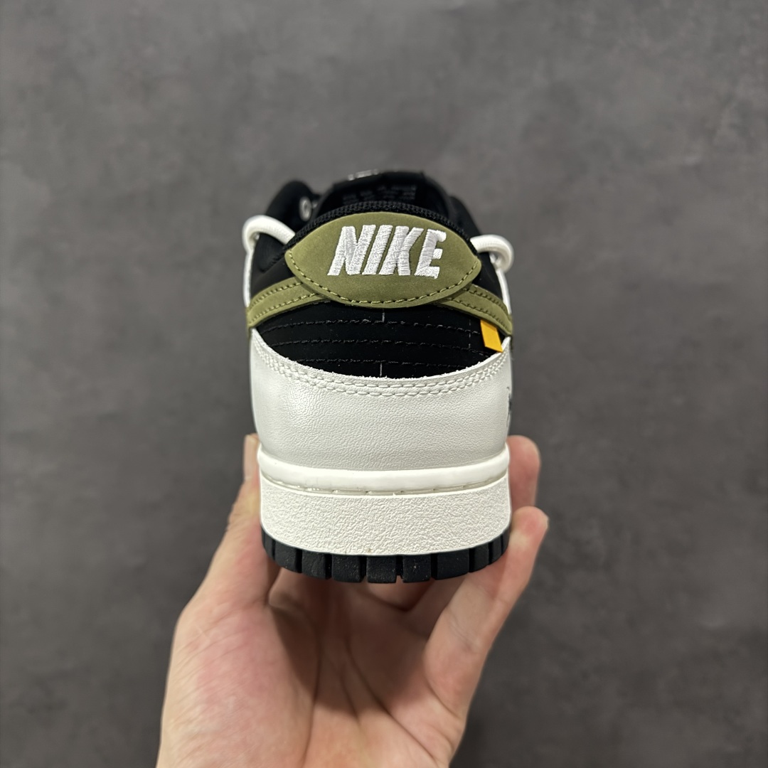 图片[4]-【YC纯原】Nike Dunk Low 寻迹使者 黑白 当定制画笔蘸取反转勇气，白为画布，黑作序章，鞋侧橄榄绿Swoosh刺破常规轨迹。鞋侧破裂风「MIRACLE」是打破常规的宣言，后跟橙标如黑夜升起的信号灯，点燃探索的野心。踏遍千篇一律，无主之地，皆为疆域。 货号： WG0414-024 尺码： 40 40.5 41 42 42.5 43 44 44.5 45 46-选品中心