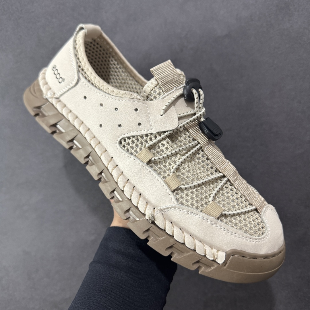 图片[3]-【公司级】ECCO爱步户外休闲凉鞋 运动包头沙滩鞋凉鞋 舒适透气网布鞋 鞋面采用多种材质拼接 透气面料 柔软舒适 清晰质感，贴合脚部，舒心行走 便捷抽绳设计可自由调节松紧 穿脱更便捷 优质柔软内里设计 亲肤贴脚 行走更加舒适 橡胶鞋底 搭配立体纹路 防滑耐磨 时尚新元素 畅享行走 尺码：39 40 41 42 43 44 45（标准码）-选品中心