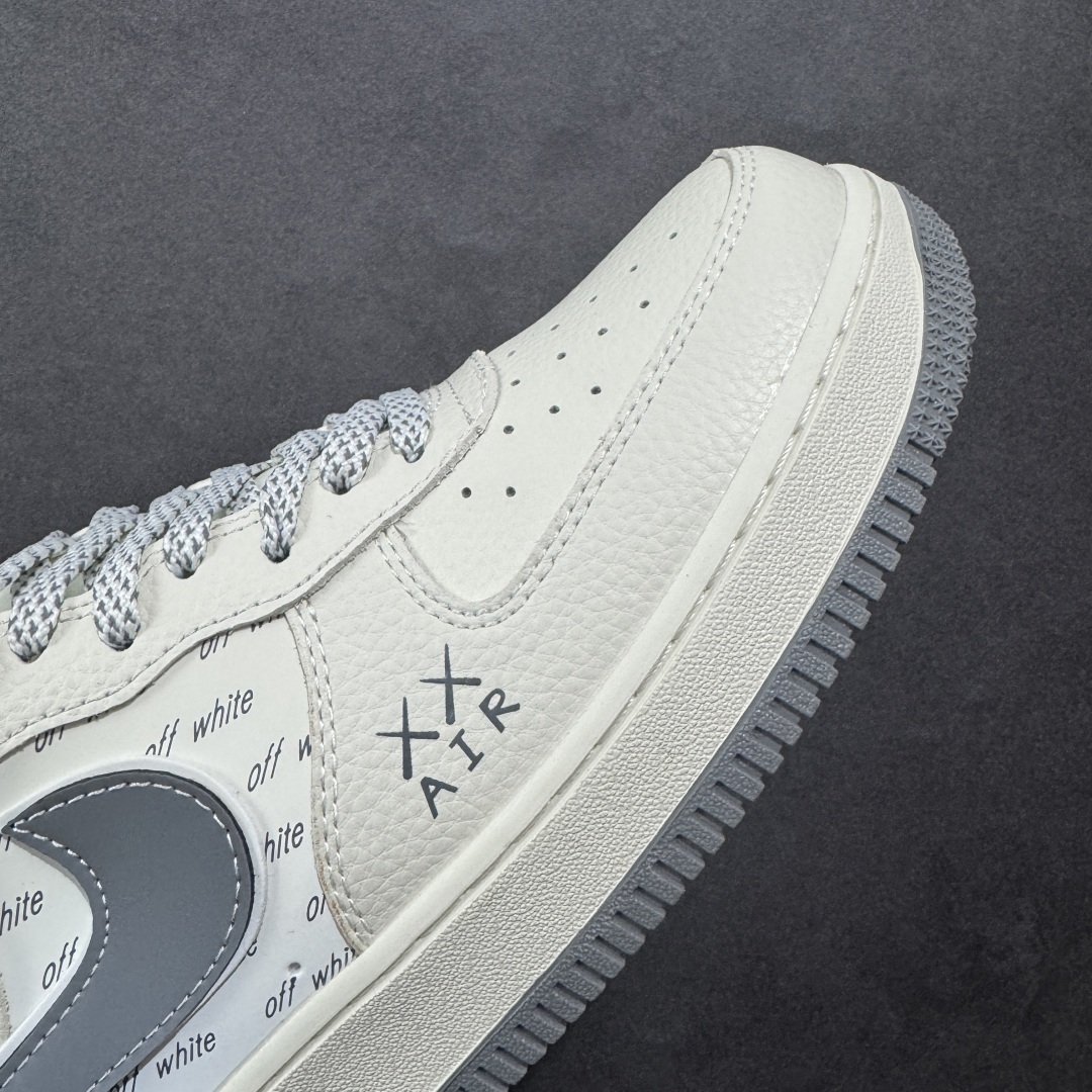 图片[5]-【定制版】Nike Air Force 1\’07 Low OFF-WHITE联名 米灰英文反光 空军一号低帮休闲板鞋 KJ1688-004  #原楦头原纸板 原装鞋盒 定制五金配件 内置全掌气垫 原厂鞋底   尺码：36 36.5 37.5 38 38.5 39 40 40.5 41 42 42.5 43 44 44.5 45-选品中心