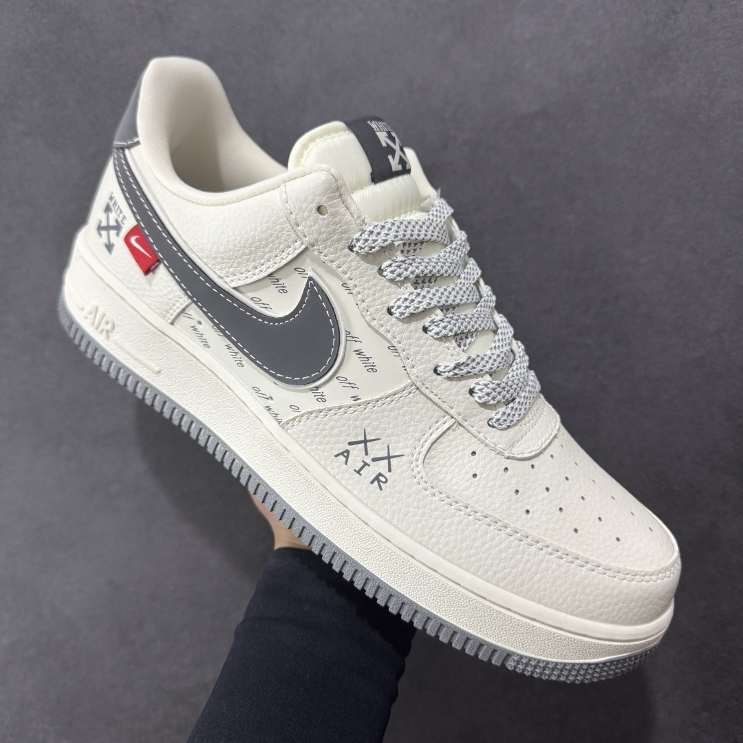 图片[3]-【定制版】Nike Air Force 1\’07 Low OFF-WHITE联名 米灰英文反光 空军一号低帮休闲板鞋 KJ1688-004  #原楦头原纸板 原装鞋盒 定制五金配件 内置全掌气垫 原厂鞋底   尺码：36 36.5 37.5 38 38.5 39 40 40.5 41 42 42.5 43 44 44.5 45-选品中心