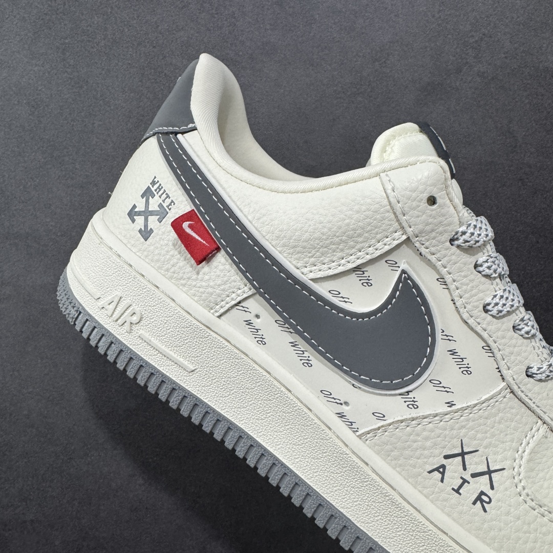 图片[6]-【定制版】Nike Air Force 1\’07 Low OFF-WHITE联名 米灰英文反光 空军一号低帮休闲板鞋 KJ1688-004  #原楦头原纸板 原装鞋盒 定制五金配件 内置全掌气垫 原厂鞋底   尺码：36 36.5 37.5 38 38.5 39 40 40.5 41 42 42.5 43 44 44.5 45-选品中心