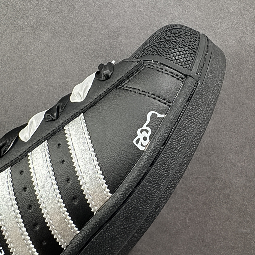 图片[5]-【公司级】阿迪达斯 Adidas Originals Superstar II 联名 凯蒂猫 黑白 经典贝壳头系列 低帮休闲运动板鞋 全配色原鞋开发版型正确原底原料全鞋采用原厂SD皮料重资打造细节无敌清洁度完美诠释最高工艺 货号：JI0079 尺码：36 36.5 37 38 38.5 39 40-选品中心