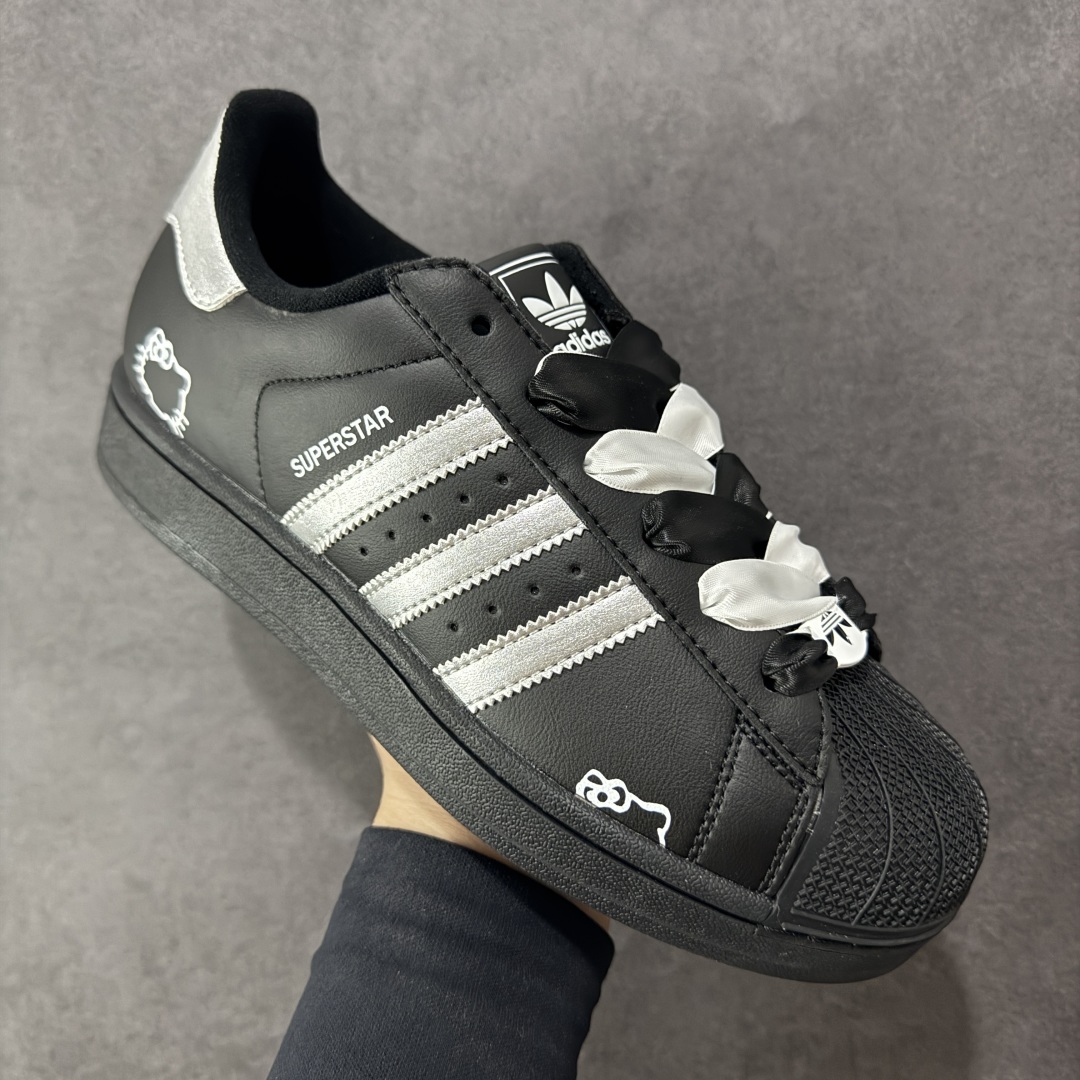 图片[3]-【公司级】阿迪达斯 Adidas Originals Superstar II 联名 凯蒂猫 黑白 经典贝壳头系列 低帮休闲运动板鞋 全配色原鞋开发版型正确原底原料全鞋采用原厂SD皮料重资打造细节无敌清洁度完美诠释最高工艺 货号：JI0079 尺码：36 36.5 37 38 38.5 39 40-选品中心