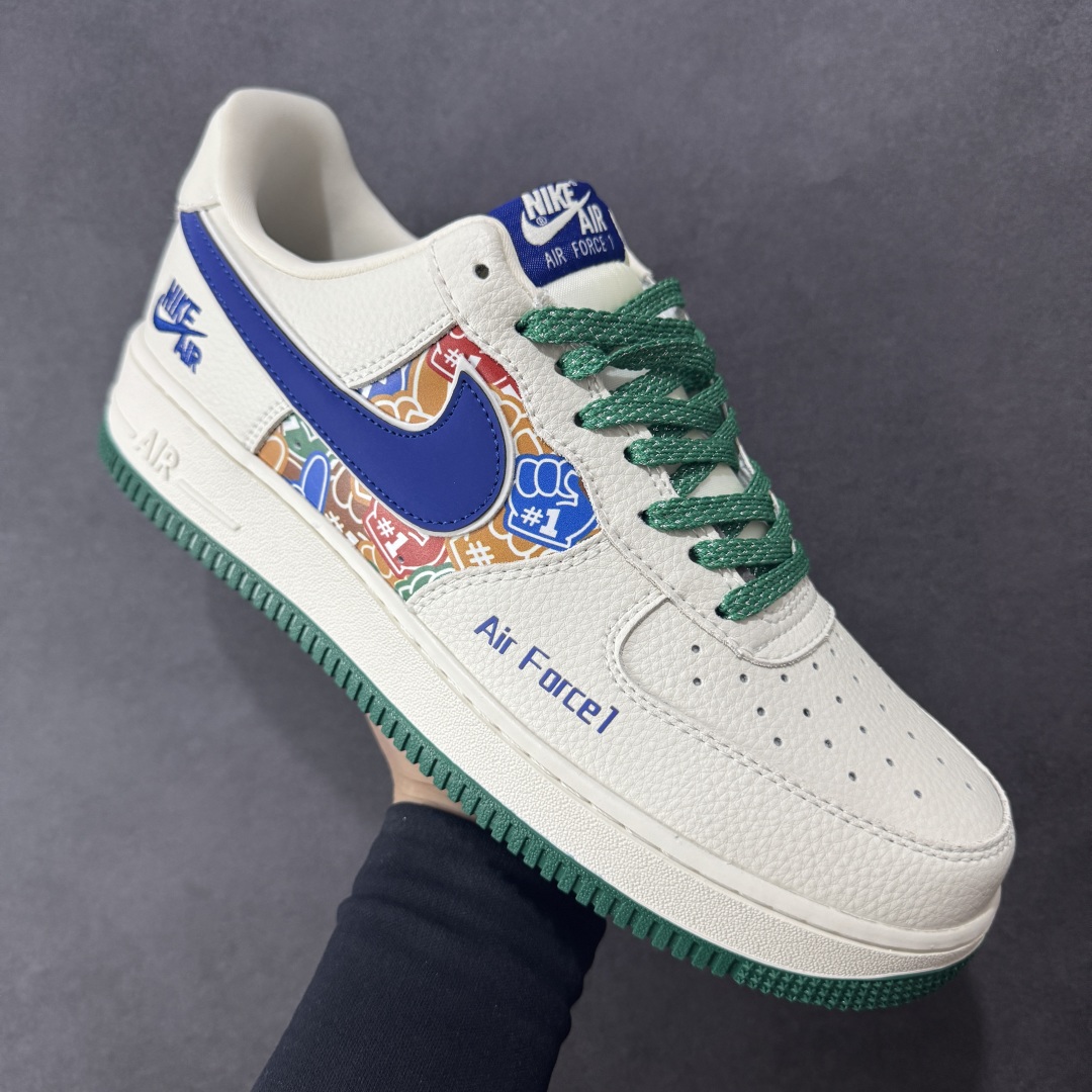 图片[3]-【定制版】Nike Air Force 1\’07 Low 米蓝绿拼接 空军一号低帮休闲板鞋 KJ1688-001  #原楦头原纸板 原装鞋盒 定制五金配件 内置全掌气垫 原厂鞋底   尺码：36 36.5 37.5 38 38.5 39 40 40.5 41 42 42.5 43 44 44.5 45-选品中心