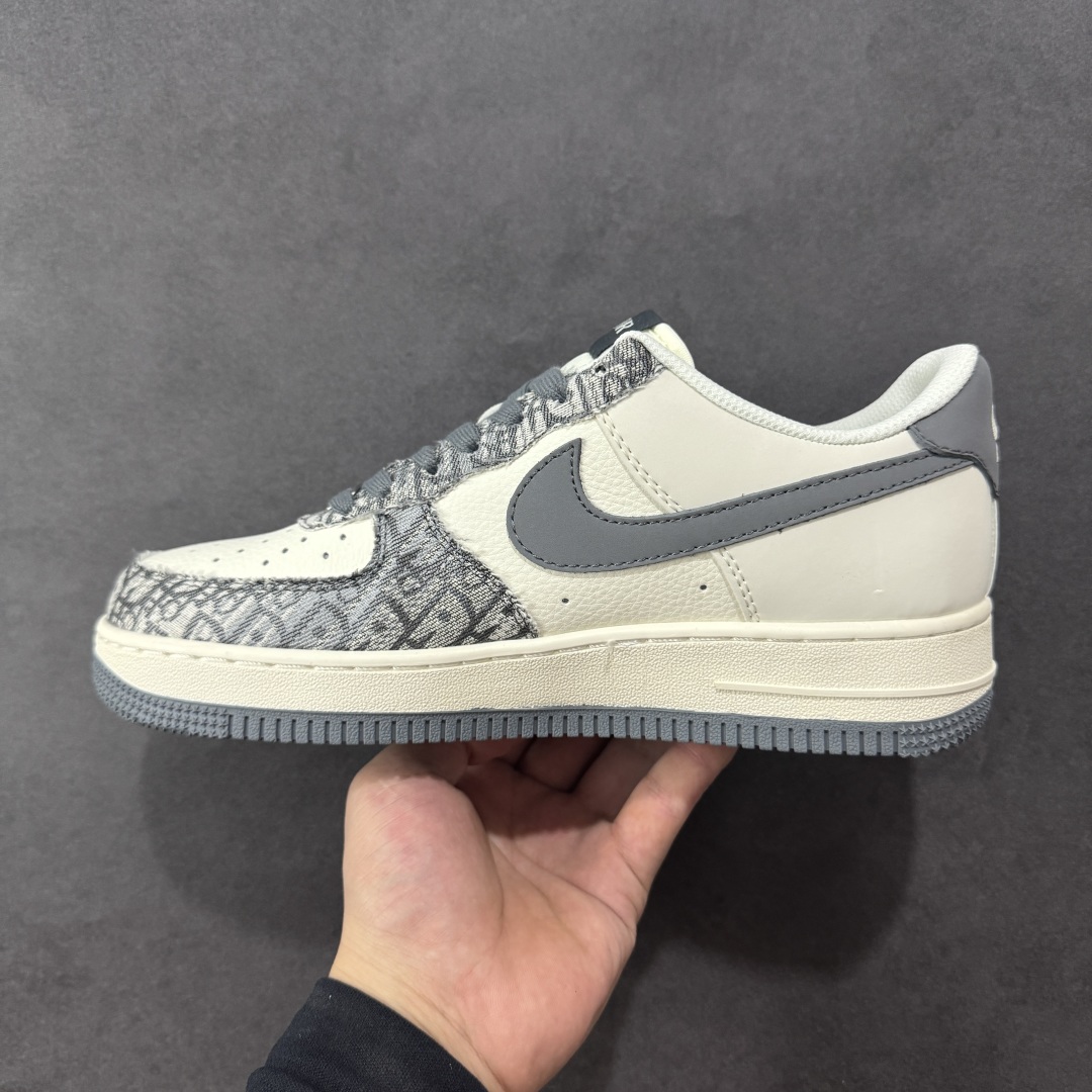 图片[2]-【定制版】Nike Air Force 1\’07 Low 迪奥联名 灰花纹织布 空军一号低帮休闲板鞋 XS1958-580  #原楦头原纸板 原装鞋盒 定制五金配件 内置全掌气垫 原厂鞋底   尺码：36 36.5 37.5 38 38.5 39 40 40.5 41 42 42.5 43 44 44.5 45-选品中心