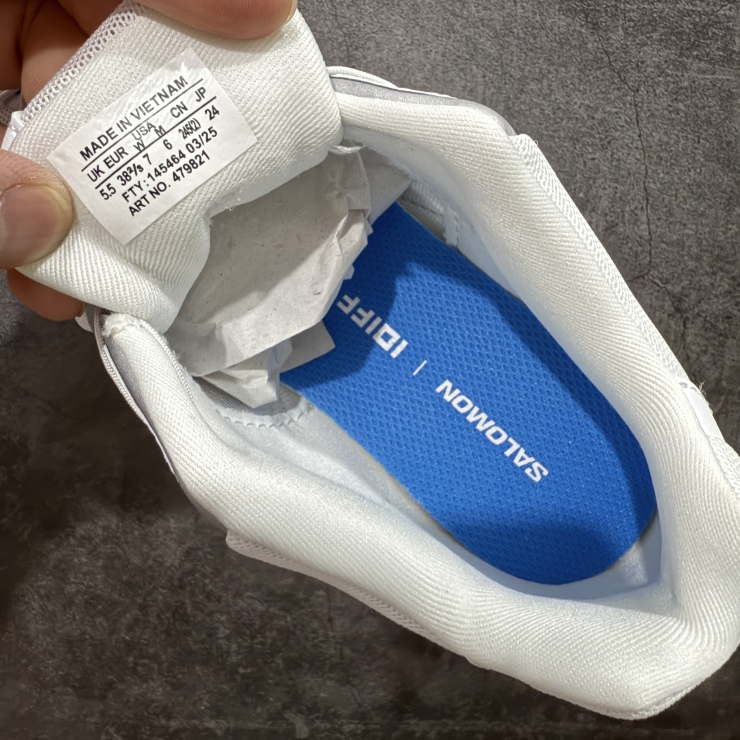 图片[6]-【666版本】SALOMON 萨洛蒙 XT-WHISPER 舒适百搭耐磨轻便低帮 休闲越野训练城市通勤跑步鞋 男女同款 白蓝色 纯原外贸平台特供订单 耗时半年巨作 #全套原纸板楦头开发 #原厂特供网布配套加持 #确保原汁原味 完美呈现版型 #原档数据独家私模五层组合大底 #男女鞋同步官方开发至46 #原装Ortholite轻量化鞋垫 #中底布带钢印编号 原厂TPU锁扣 #进口港宝加持 后跟自然饱满 还原公司包裹性 #鞋面采用SENSIFT贴合技术 #全方位贴合包裹脚型 #鞋跟部鞋底牵引设计 #提供强大的抓地性能 #更适应野外崎岖不平的道路 #基于 SALOMON 初代 XT 鞋身造型并搭载 4D ADVANCED CHASSIS™ 大底打造而成 为这款 XT-WHISPER 带来了多项足部控制与保护等功能性 如在运动过程中控制左右晃动的过程而提高稳定性、改善长途越野过程中足中到足尖的过渡、提高感知岩石的精确度以抵抗尖锐物体对脚底的伤害以及采用动态缓冲来增强穿着舒适感 从而减轻疲劳感 使 XT-WHISPER 成为一双舒适且安全的户外之履 货号：479821 尺码：36 36.5 37.5 38 38.5 39 40 40.5 41 42 42.5 43 44 45 46-选品中心