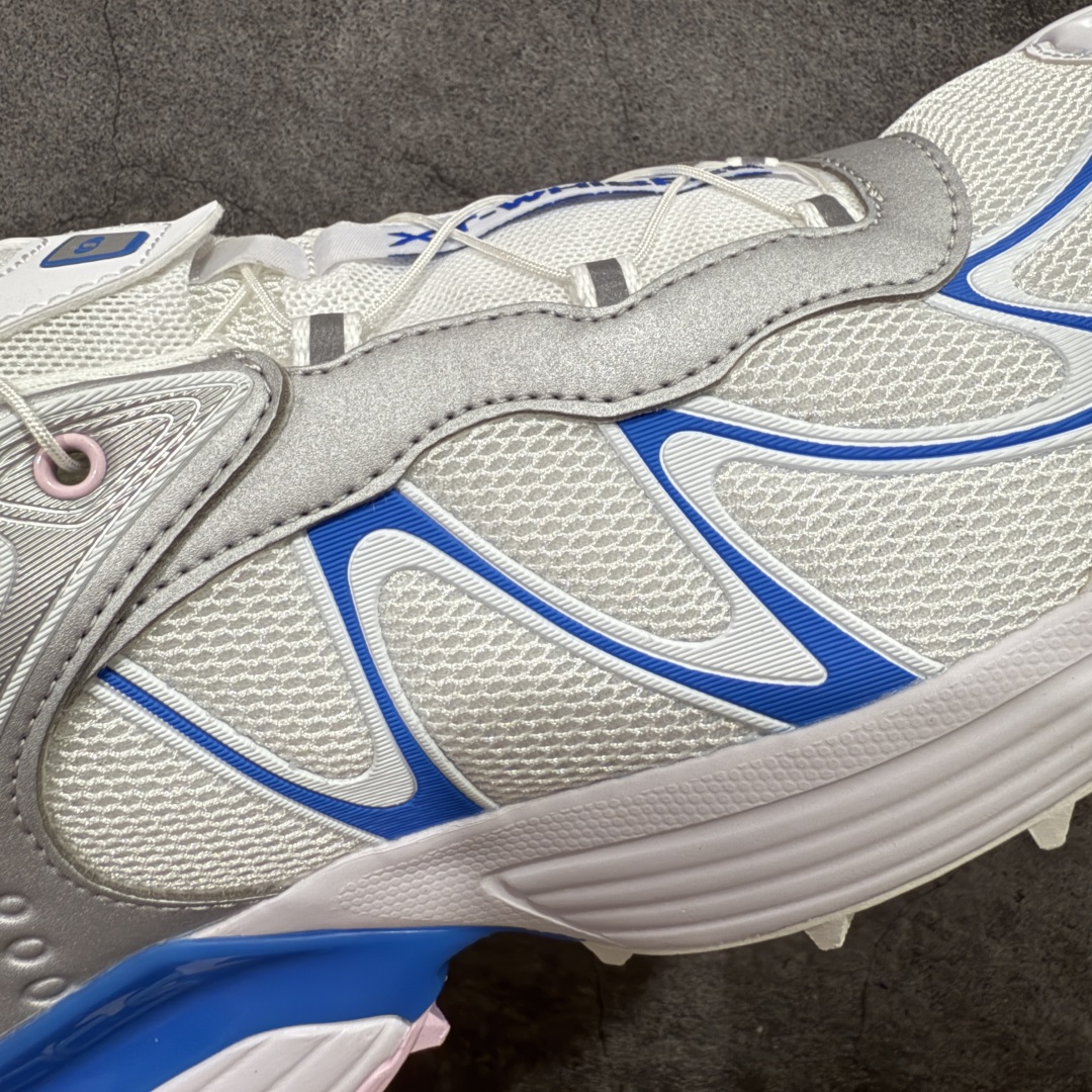 图片[4]-【666版本】SALOMON 萨洛蒙 XT-WHISPER 舒适百搭耐磨轻便低帮 休闲越野训练城市通勤跑步鞋 男女同款 白蓝色 纯原外贸平台特供订单 耗时半年巨作 #全套原纸板楦头开发 #原厂特供网布配套加持 #确保原汁原味 完美呈现版型 #原档数据独家私模五层组合大底 #男女鞋同步官方开发至46 #原装Ortholite轻量化鞋垫 #中底布带钢印编号 原厂TPU锁扣 #进口港宝加持 后跟自然饱满 还原公司包裹性 #鞋面采用SENSIFT贴合技术 #全方位贴合包裹脚型 #鞋跟部鞋底牵引设计 #提供强大的抓地性能 #更适应野外崎岖不平的道路 #基于 SALOMON 初代 XT 鞋身造型并搭载 4D ADVANCED CHASSIS™ 大底打造而成 为这款 XT-WHISPER 带来了多项足部控制与保护等功能性 如在运动过程中控制左右晃动的过程而提高稳定性、改善长途越野过程中足中到足尖的过渡、提高感知岩石的精确度以抵抗尖锐物体对脚底的伤害以及采用动态缓冲来增强穿着舒适感 从而减轻疲劳感 使 XT-WHISPER 成为一双舒适且安全的户外之履 货号：479821 尺码：36 36.5 37.5 38 38.5 39 40 40.5 41 42 42.5 43 44 45 46-选品中心