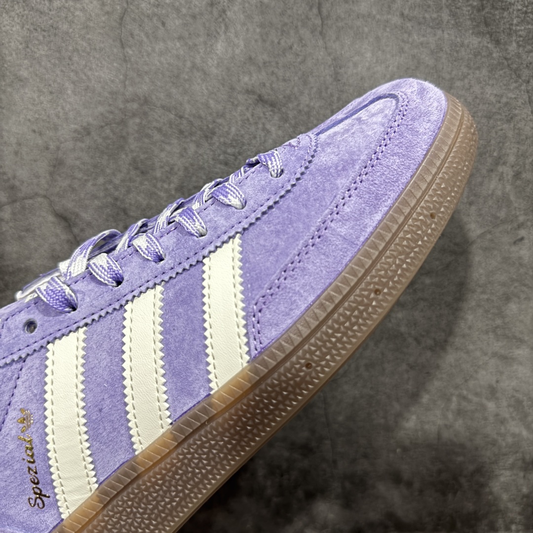 
【渠道纯原版】Adidas Handball Spezial  阿迪达斯经典款牛皮复古休闲板鞋 白紫生